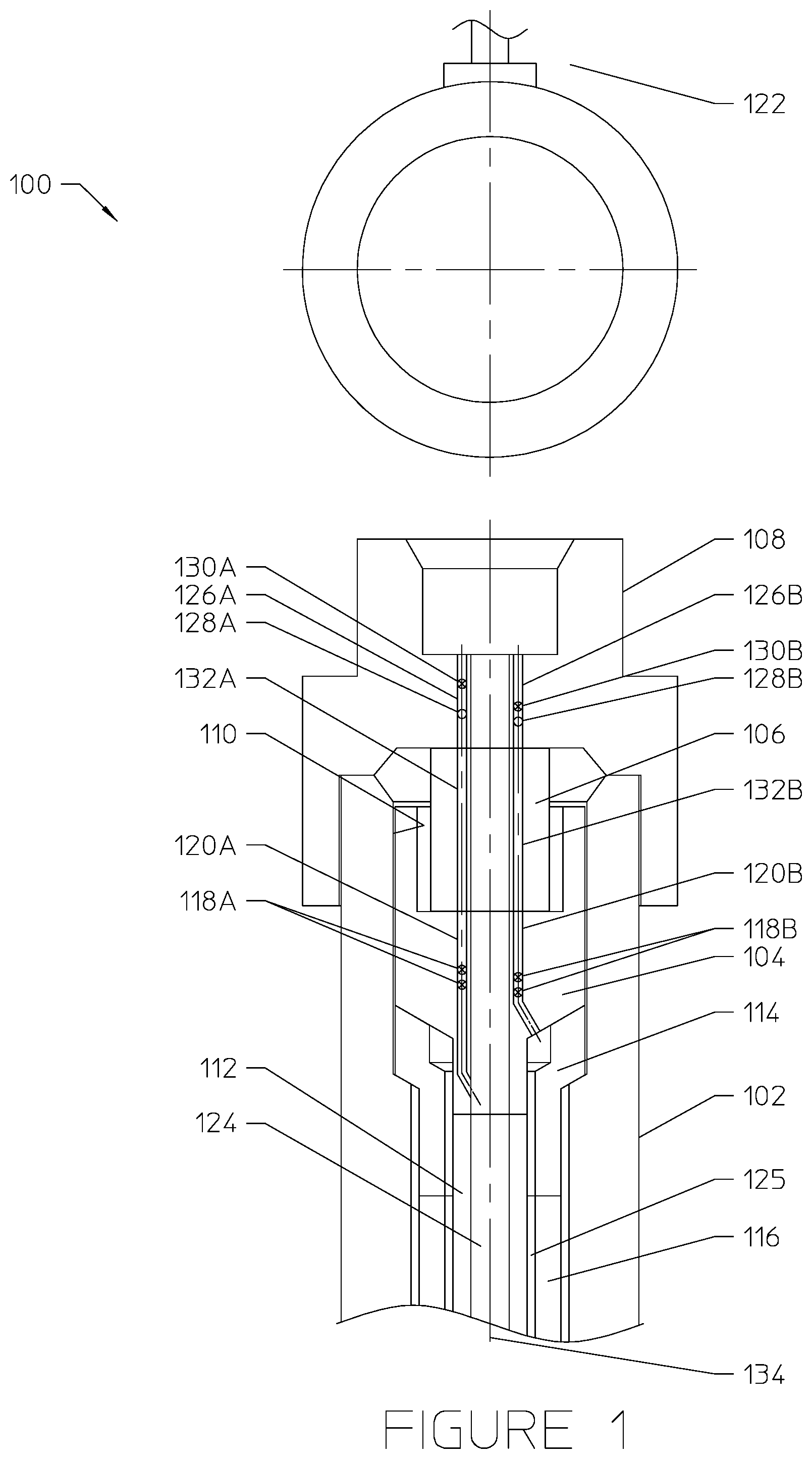 Patent US11773678 — Barrier arrangement in wellhead assembly — Figure 1