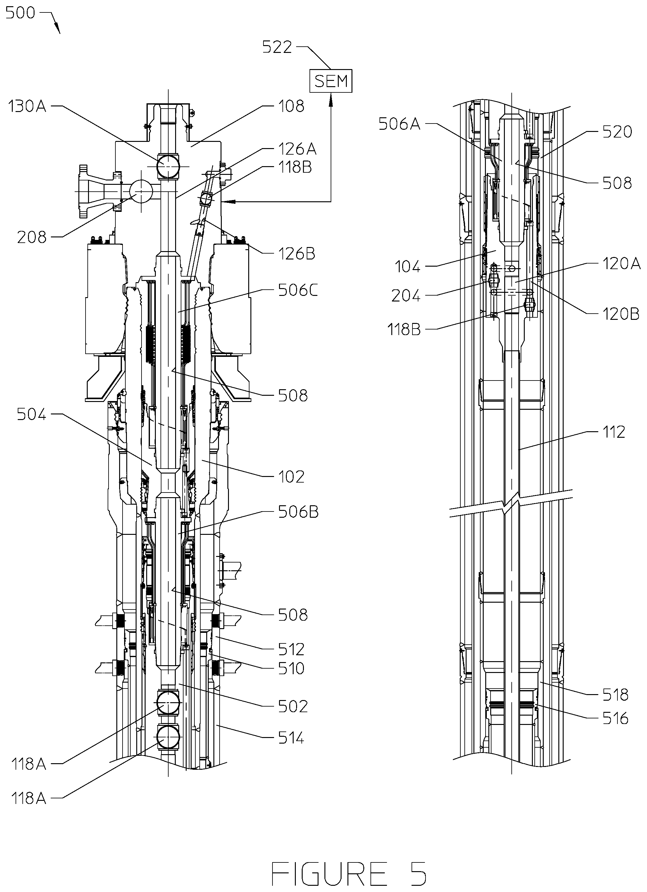 Patent US11773678 Figure 5 – Barrier arrangement in wellhead assembly