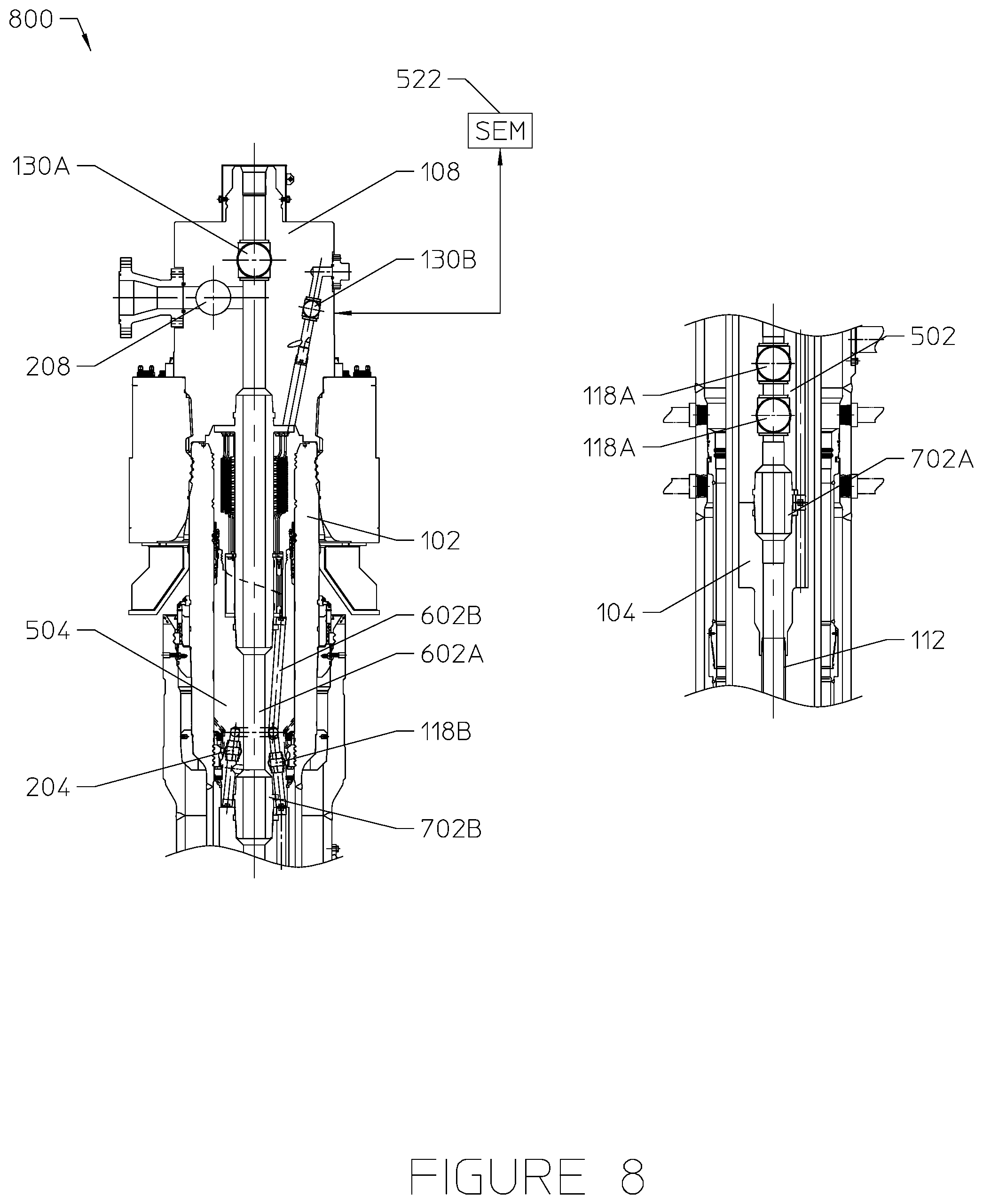 Patent US11773678 Figure 8 – Barrier arrangement in wellhead assembly