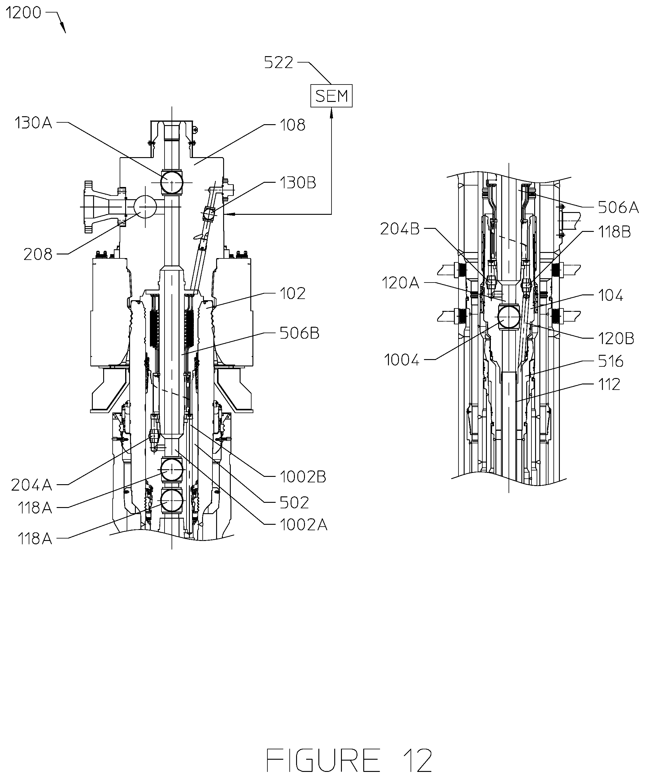 Patent US11773678 Figure 12 – Barrier arrangement in wellhead assembly