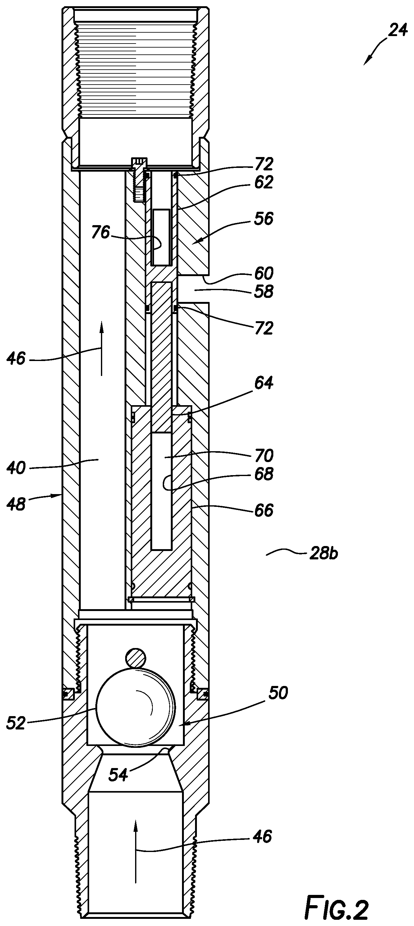 Patent US11773689 Figure 2 – Surge flow mitigation tool, system and method
