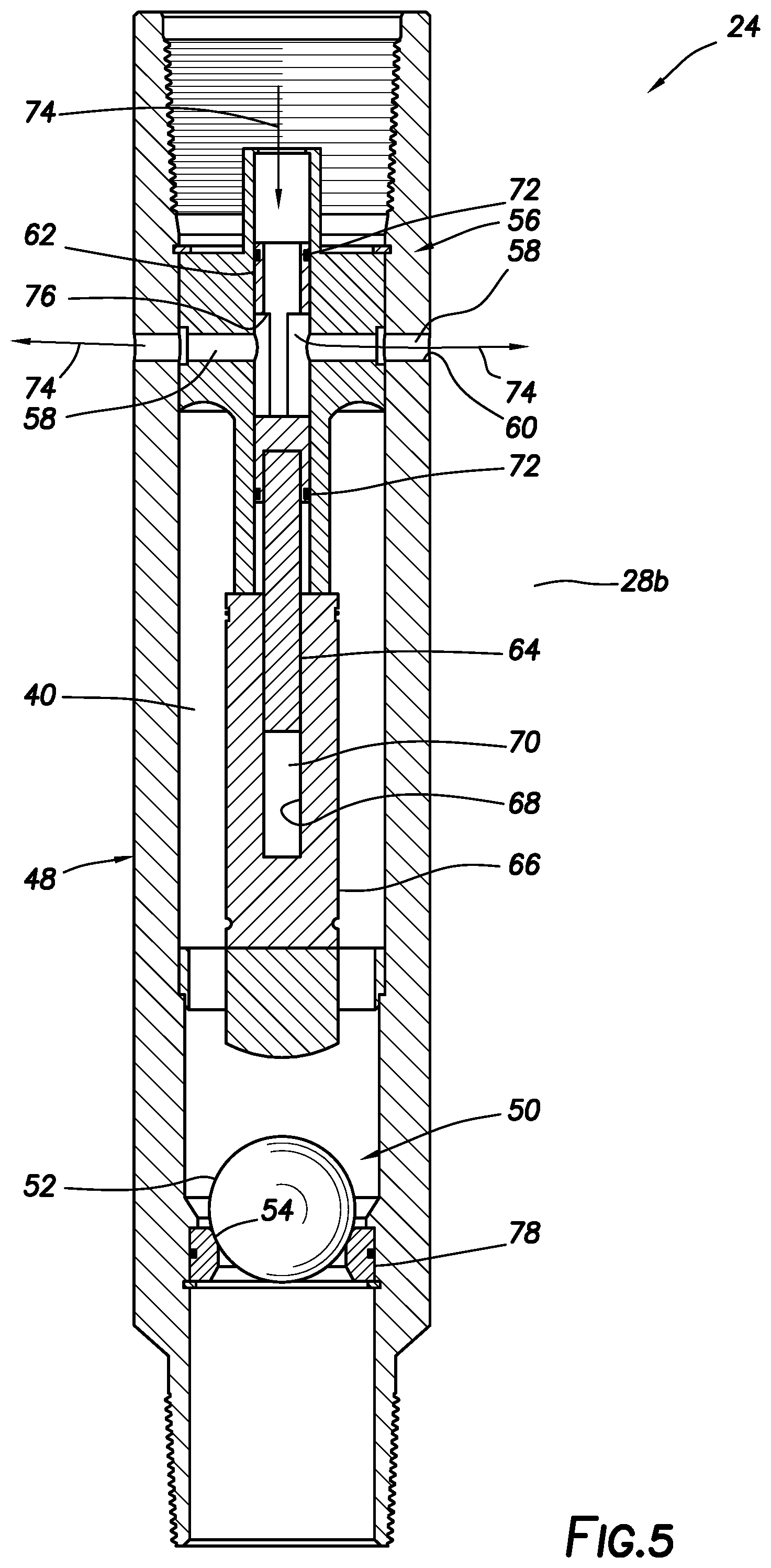 Patent US11773689 Figure 5 – Surge flow mitigation tool, system and method
