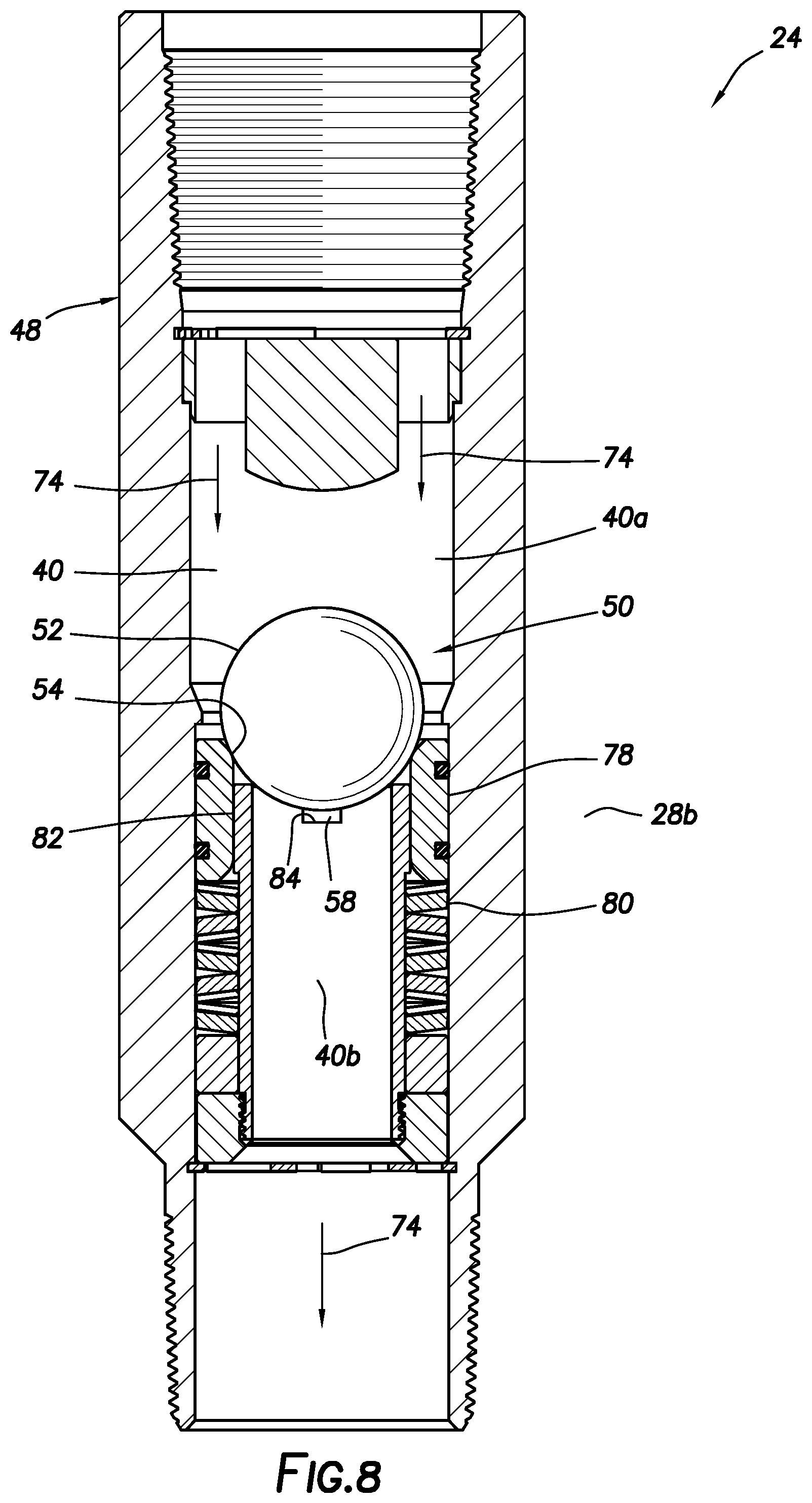 Patent US11773689 Figure 8 – Surge flow mitigation tool, system and method