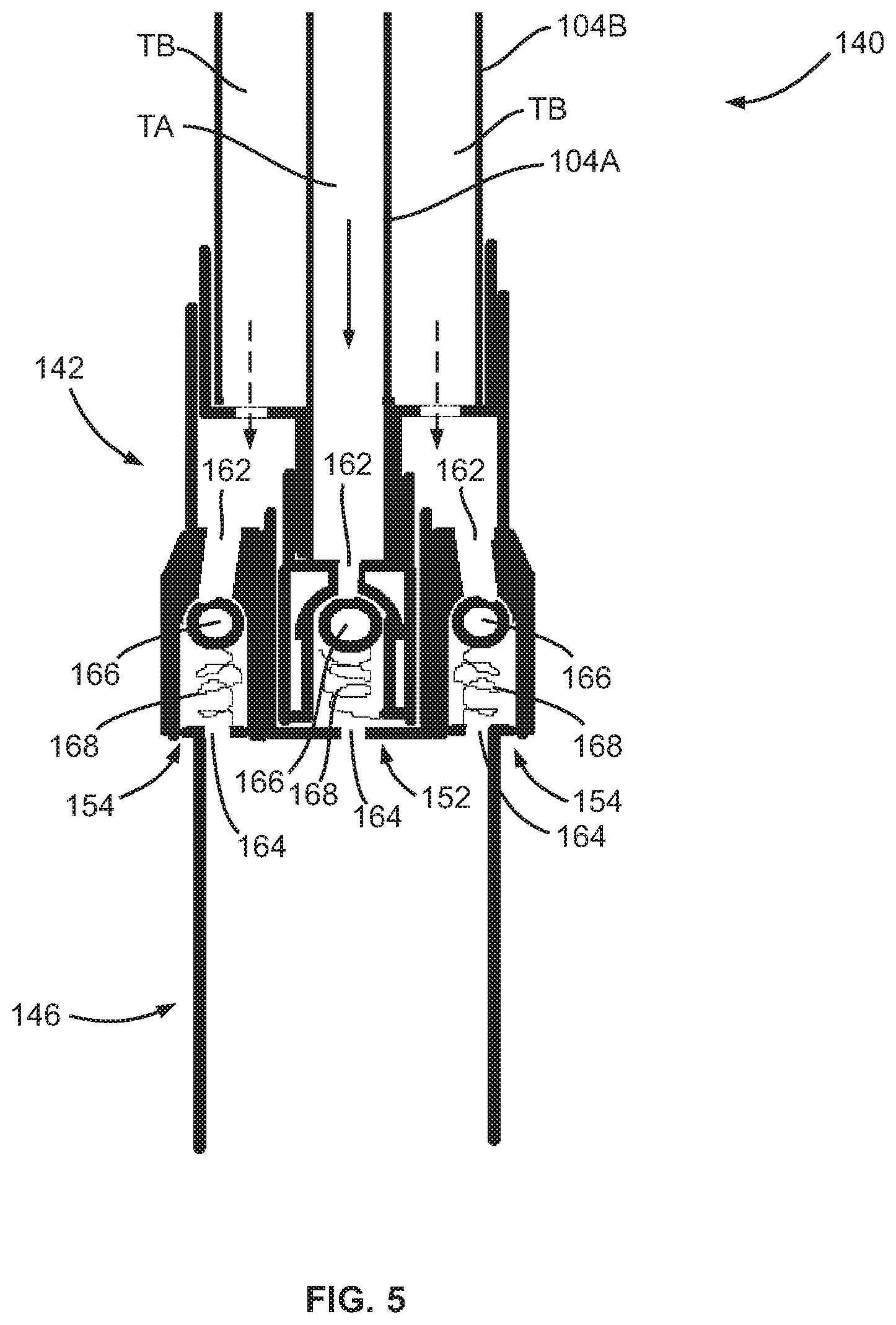Patent US11773693 Figure 4 – In-situ system for mixing two or more chemical components downhole in a wellbore and a method employing same