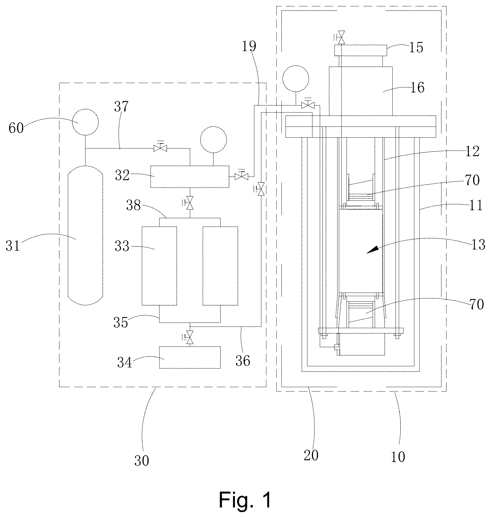 Patent US11773695 Figure 1 – Multi-type hydrate formation simulation system and method thereof