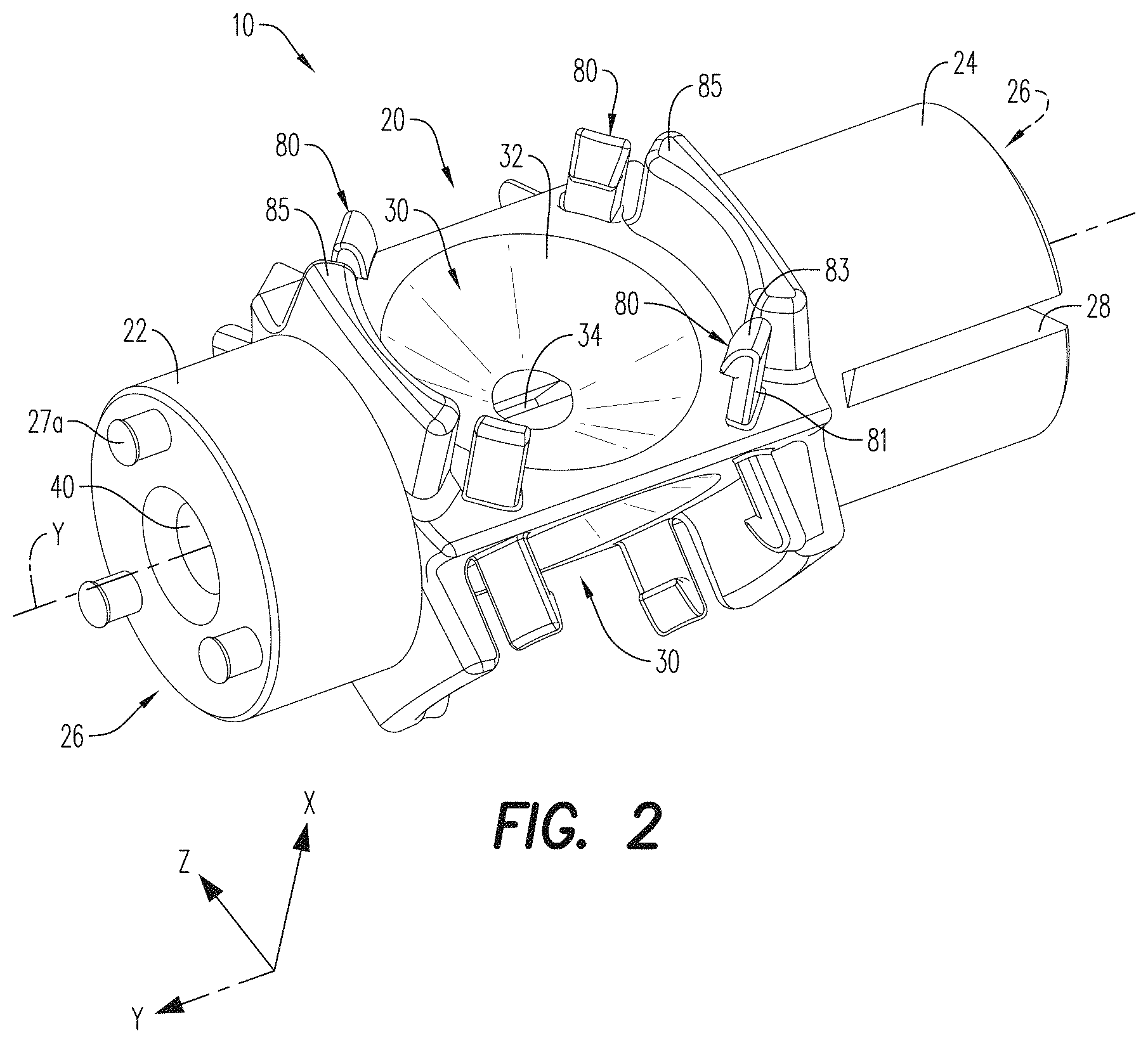 Patent US11773698 Figure 2 – Shaped charge holder and perforating gun
