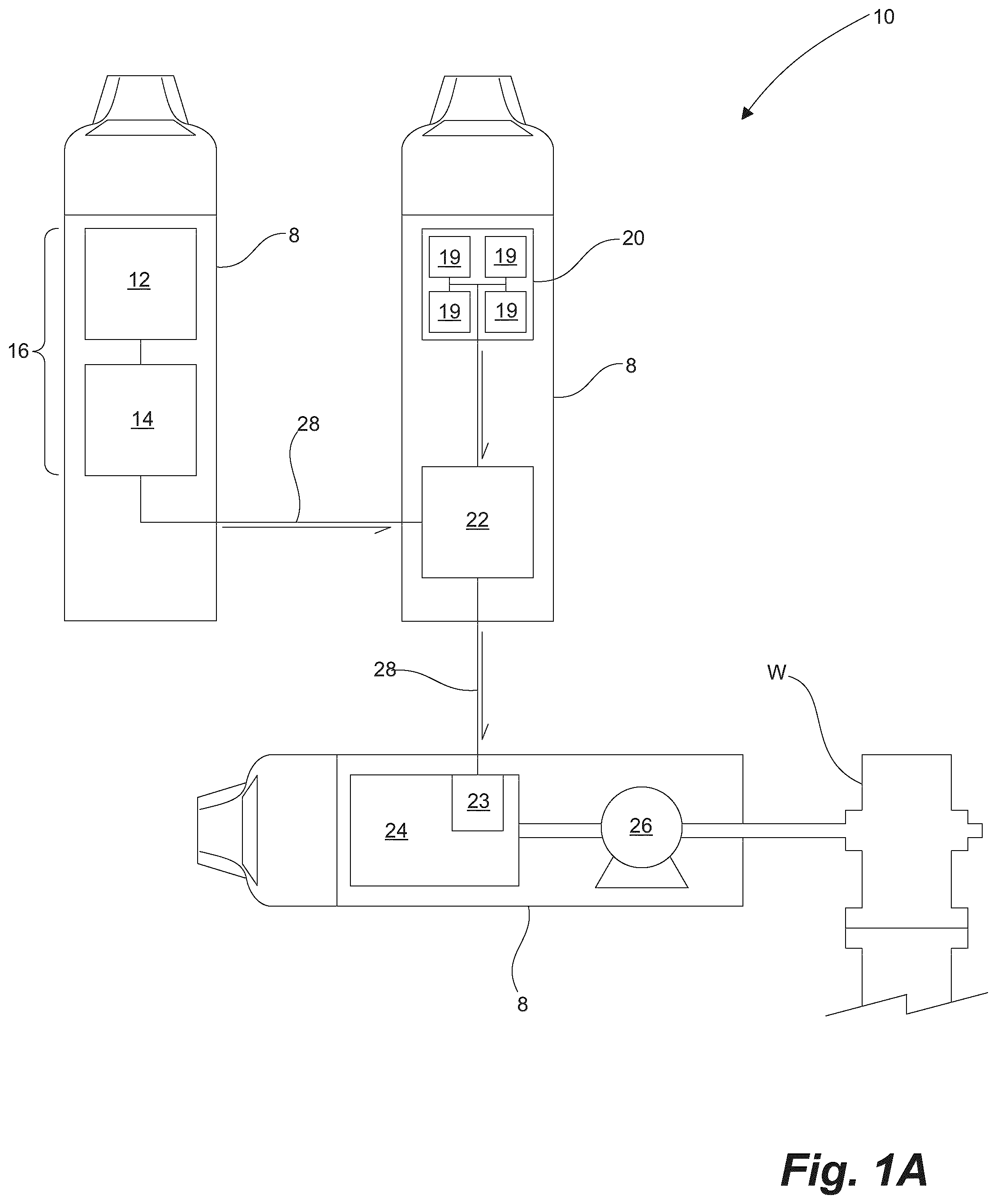 Patent US11773699 Figure 1 – Powertrain for wellsite operations and method