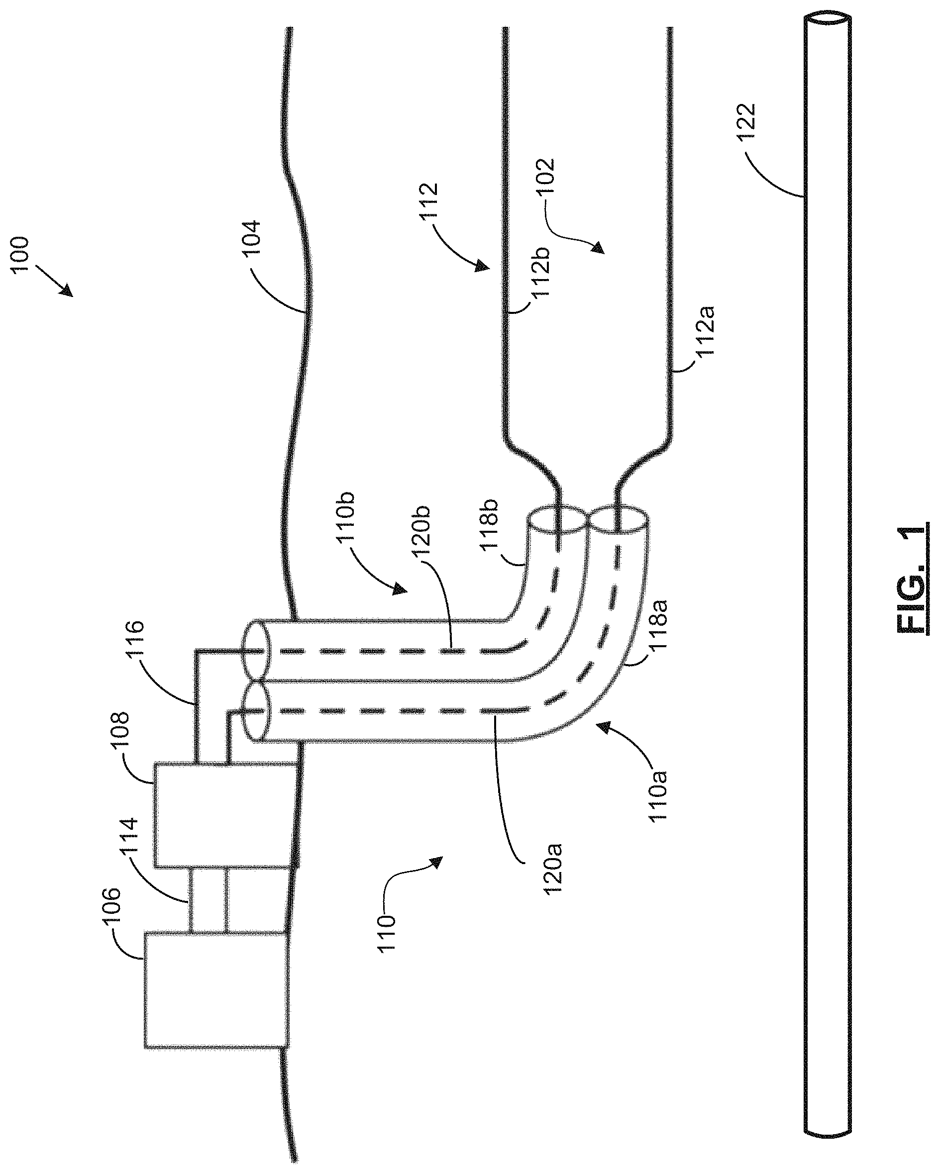 Patent US11773706 Figure 1 – Non-equidistant open transmission lines for electromagnetic heating and method of use