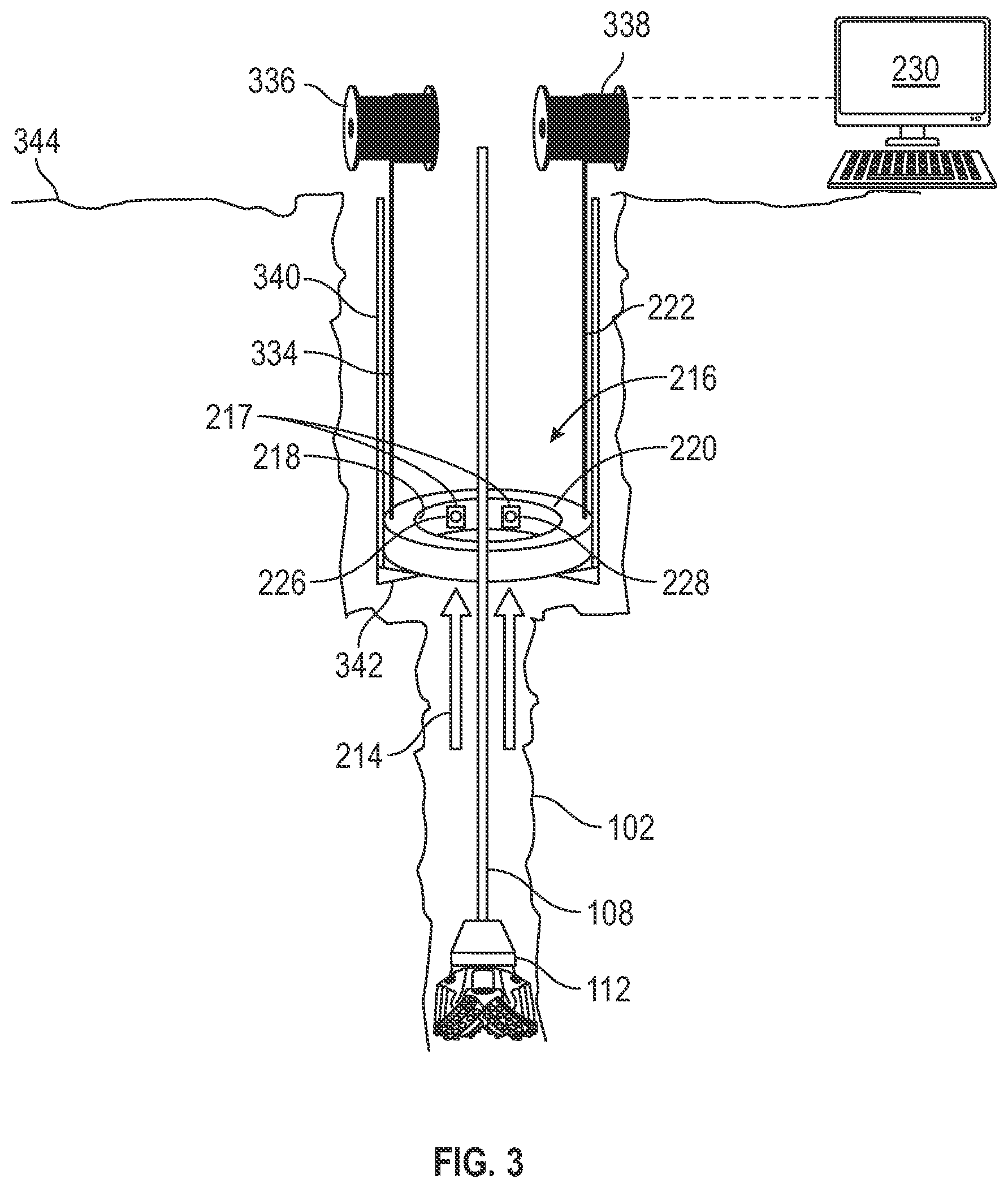 Patent US11773717 Figure 3 – Downhole apparatus to determine microwave and acoustic properties of circulating drill mud