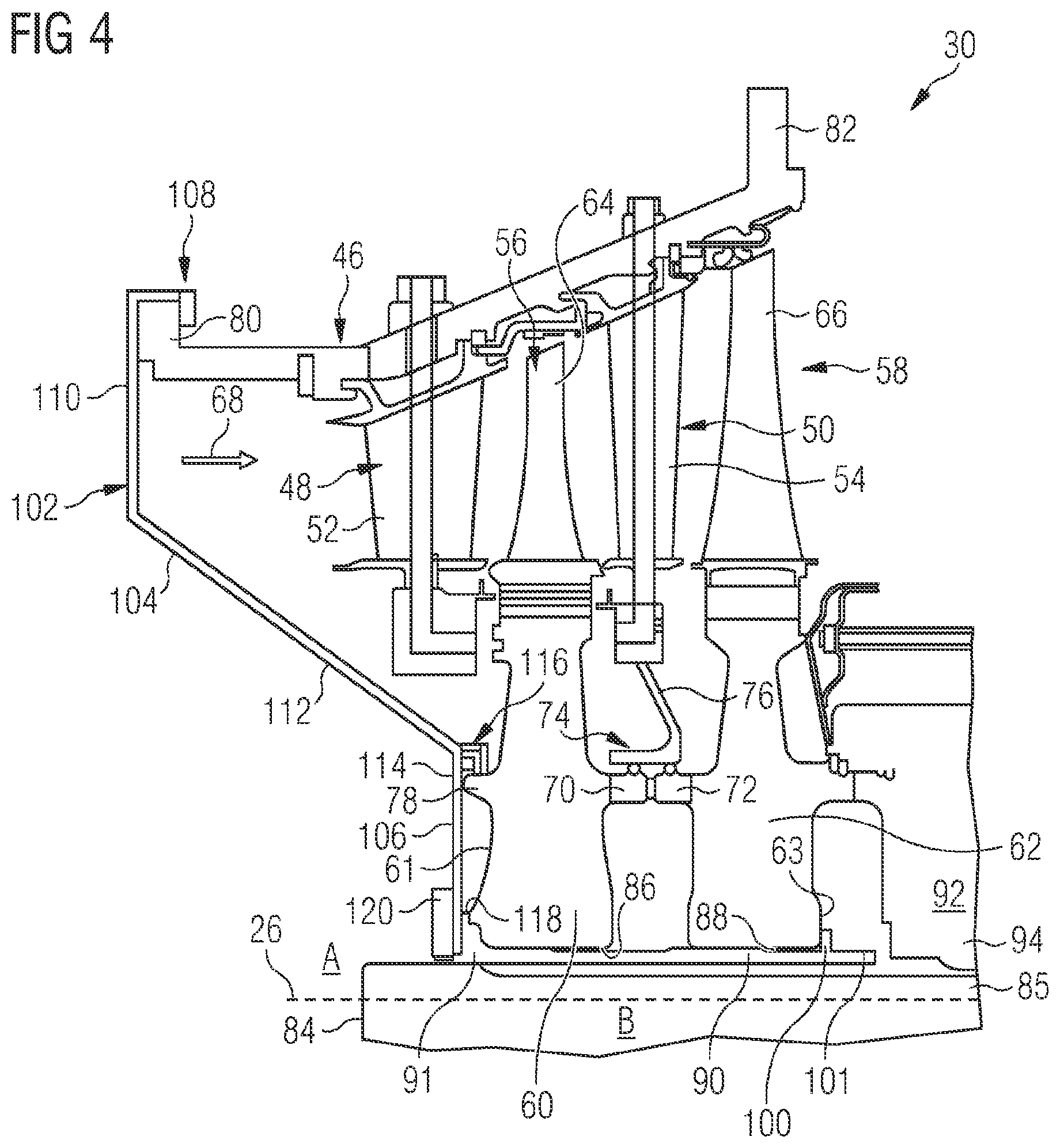 Patent US11773722 Figure 4 – Method of assembling and disassembling a gas turbine engine module and an assembly therefor