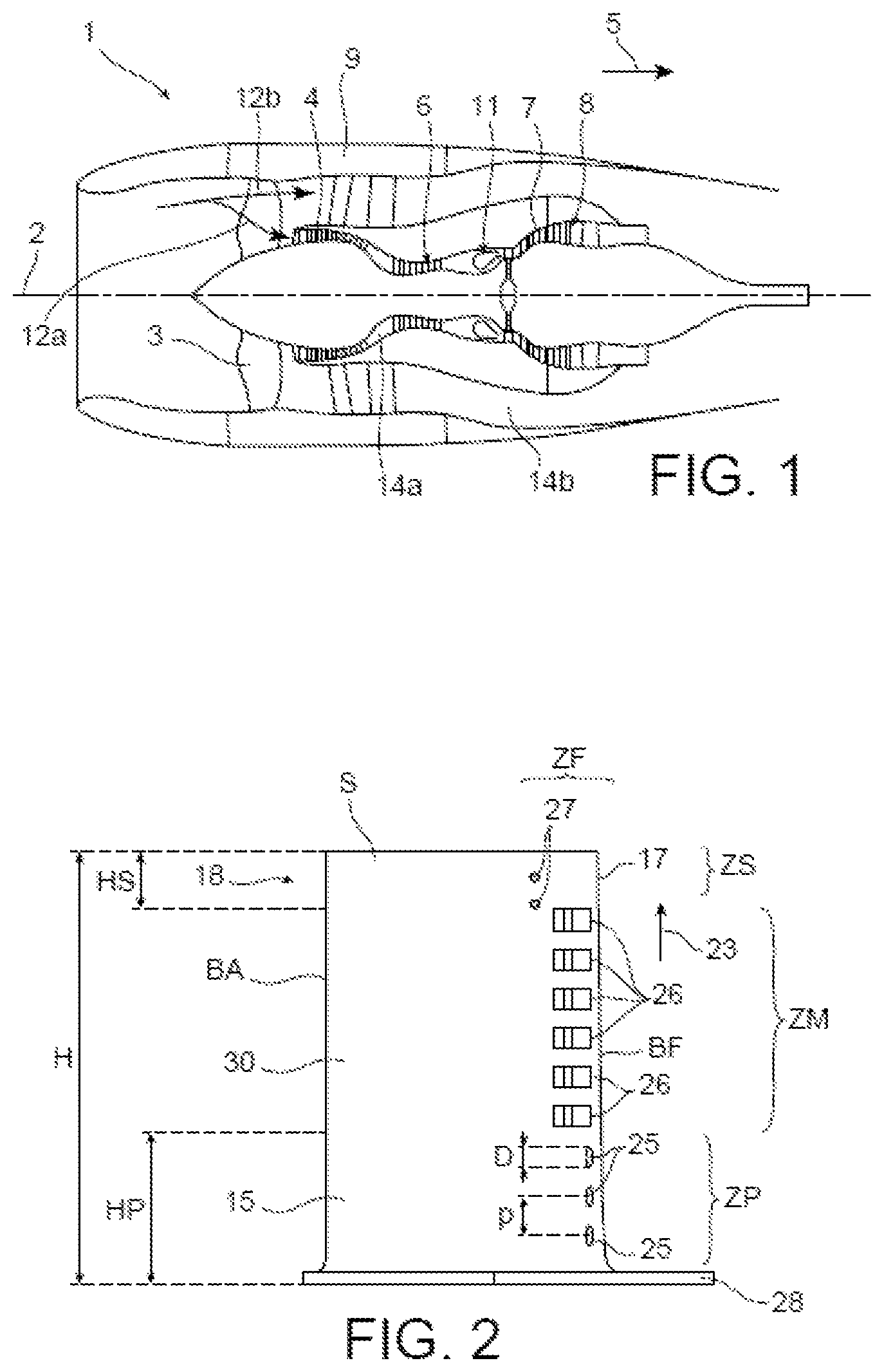 Patent US11773727 Figure 1 – Turbine blade comprising three types of orifices for cooling the trailing edge