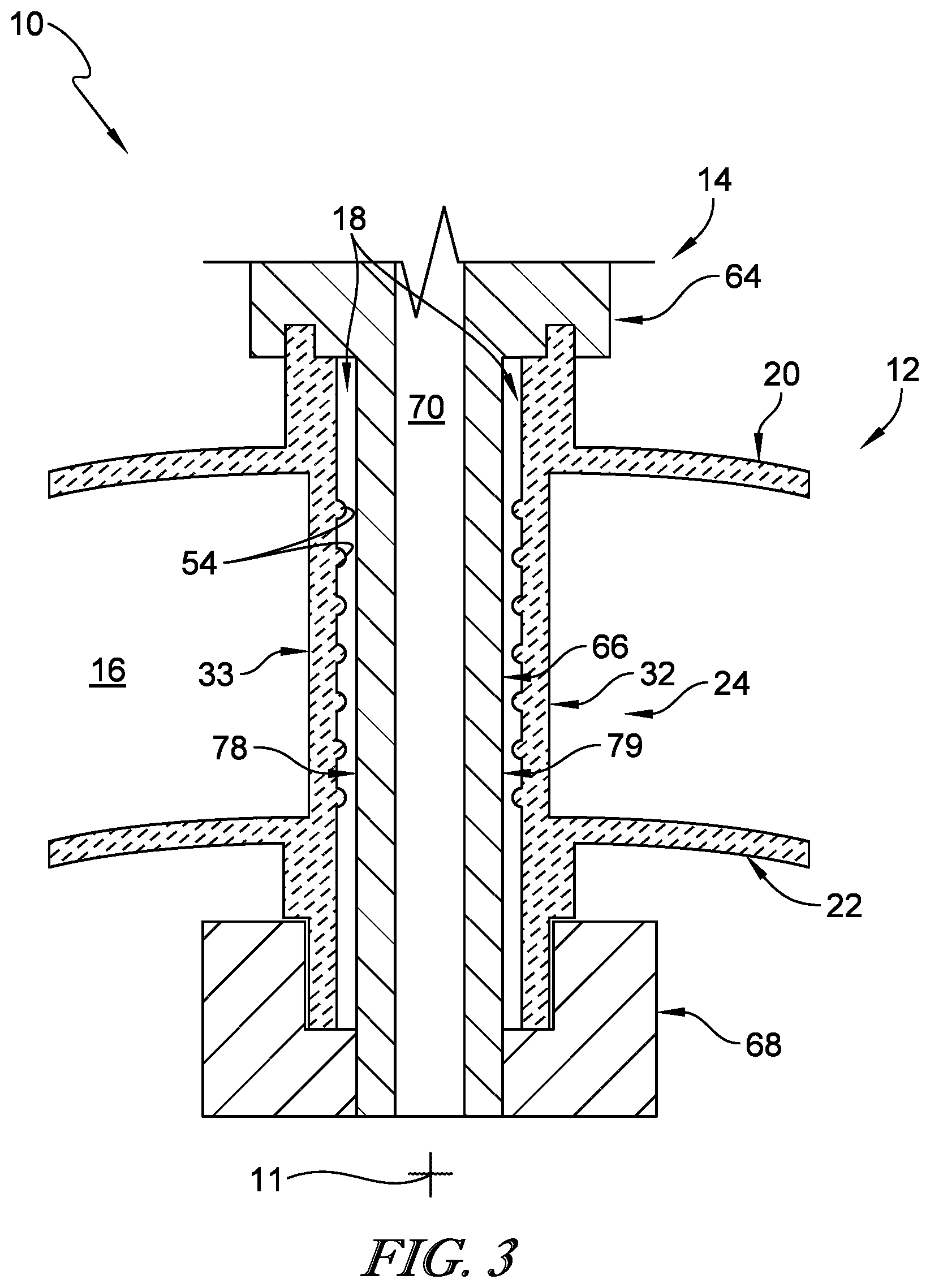 Patent US11773730 Figure 2 – Ceramic matrix composite airfoil with heat transfer augmentation