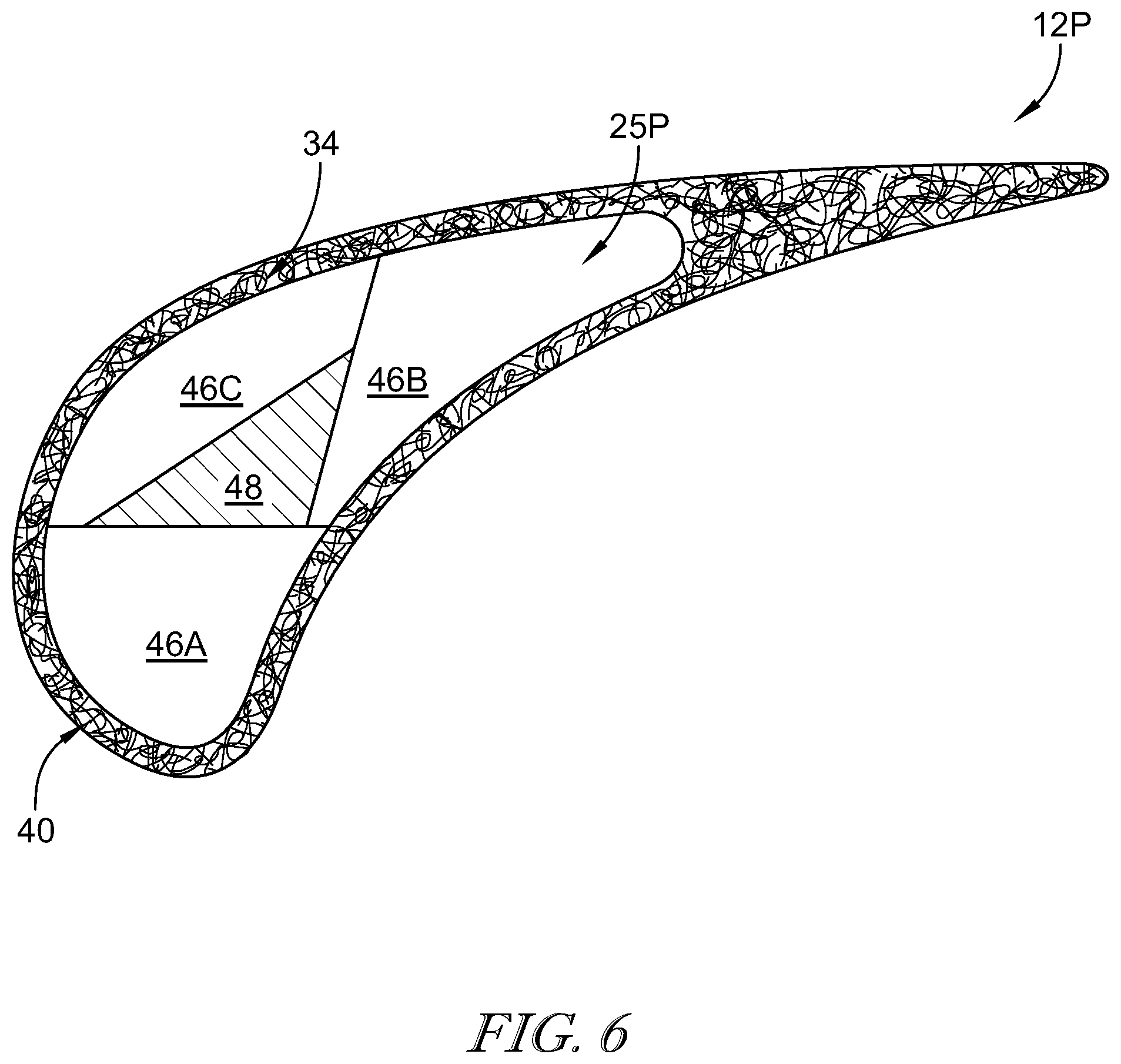 Patent US11773730 Figure 5 – Ceramic matrix composite airfoil with heat transfer augmentation