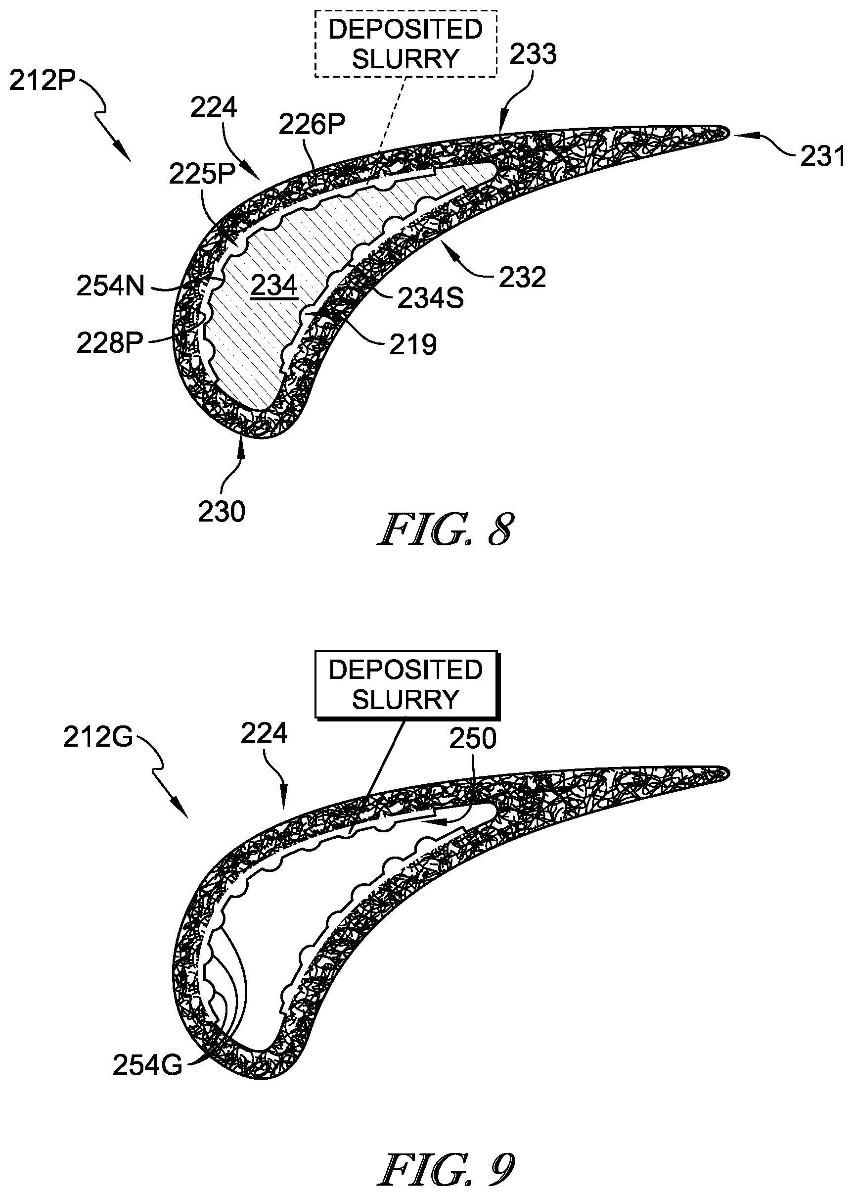 Patent US11773730 Figure 7 – Ceramic matrix composite airfoil with heat transfer augmentation