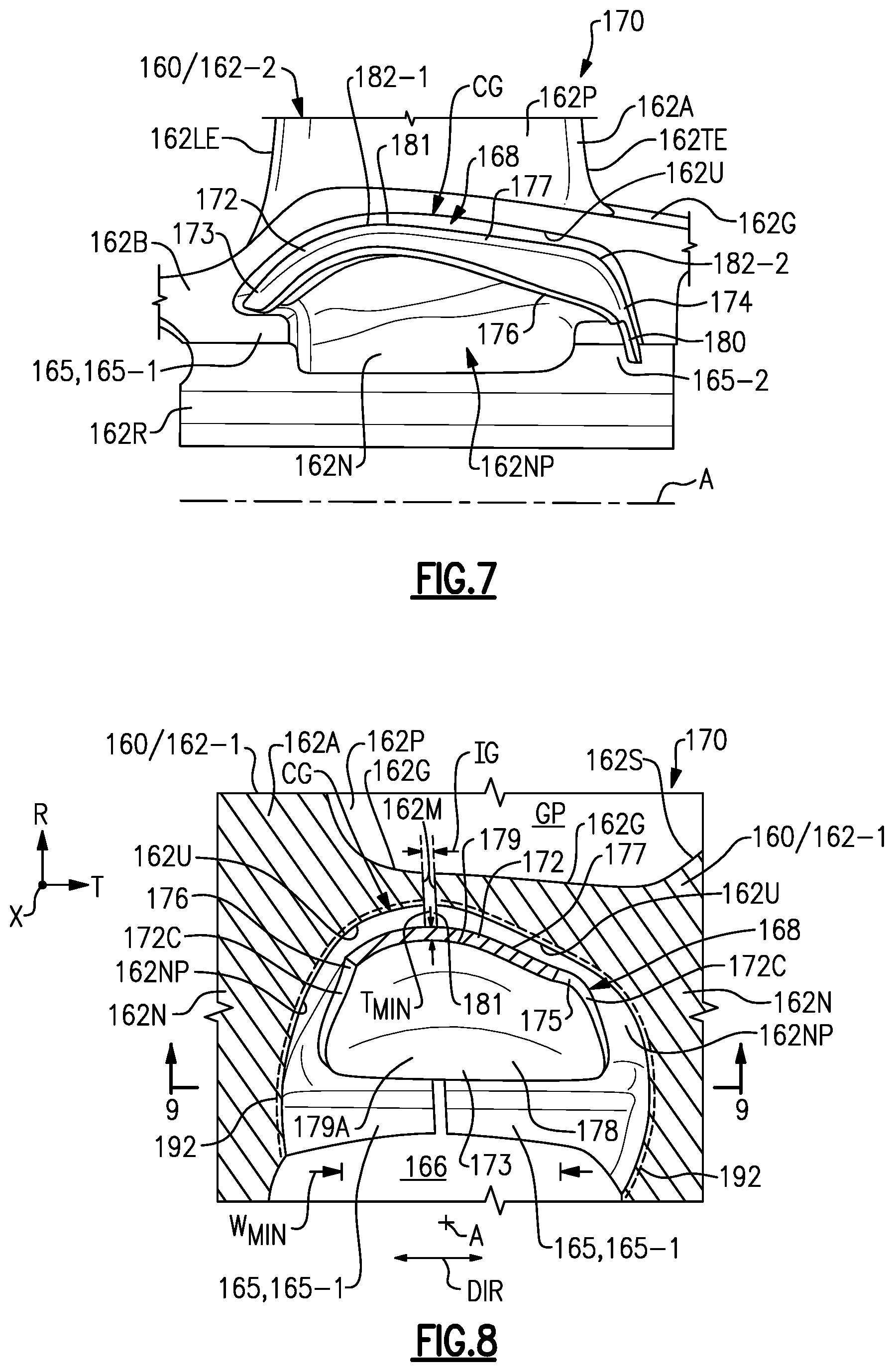 Patent US11773731 Figure 5 – Bathtub damper seal arrangement for gas turbine engine