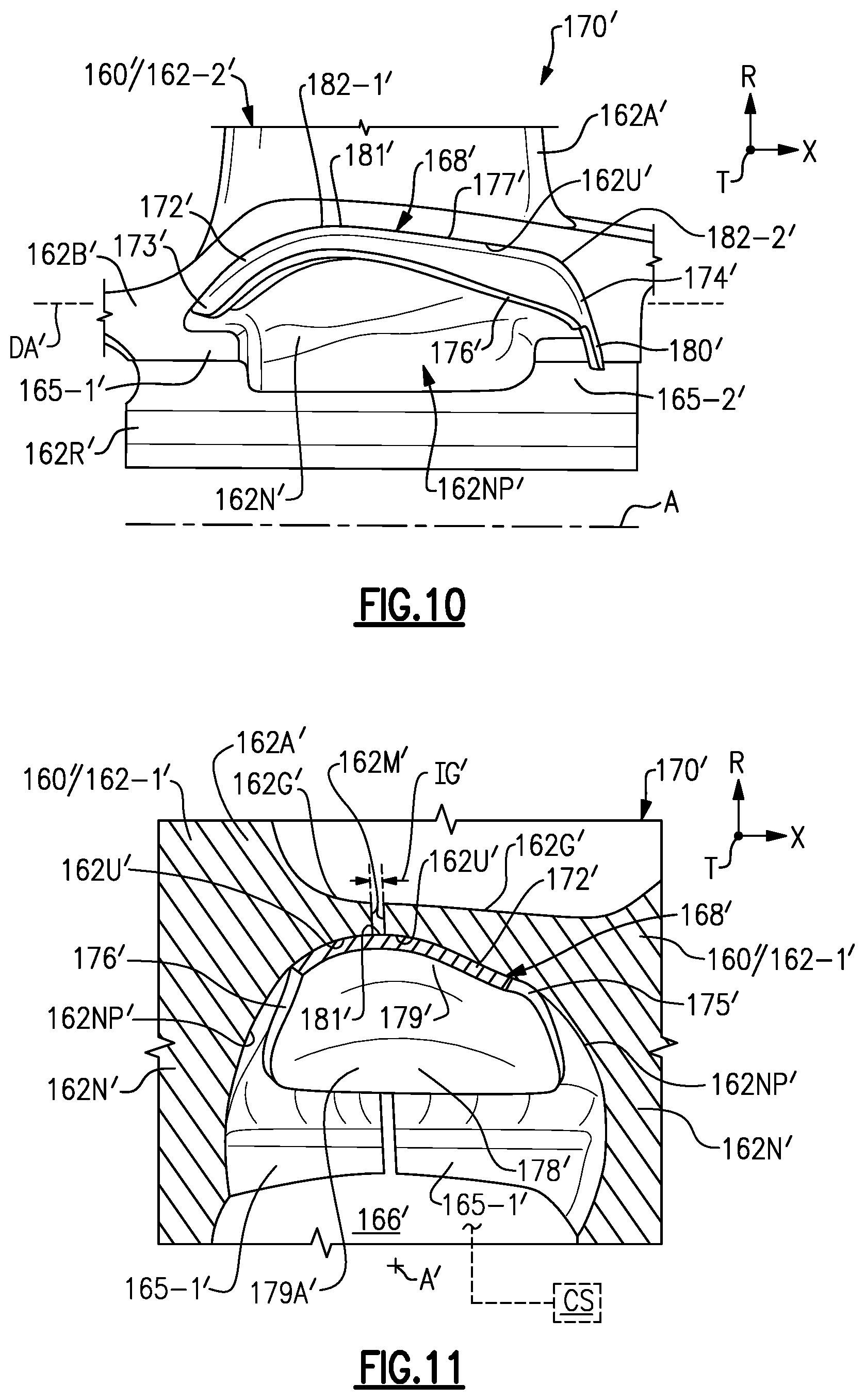 Patent US11773731 Figure 7 – Bathtub damper seal arrangement for gas turbine engine