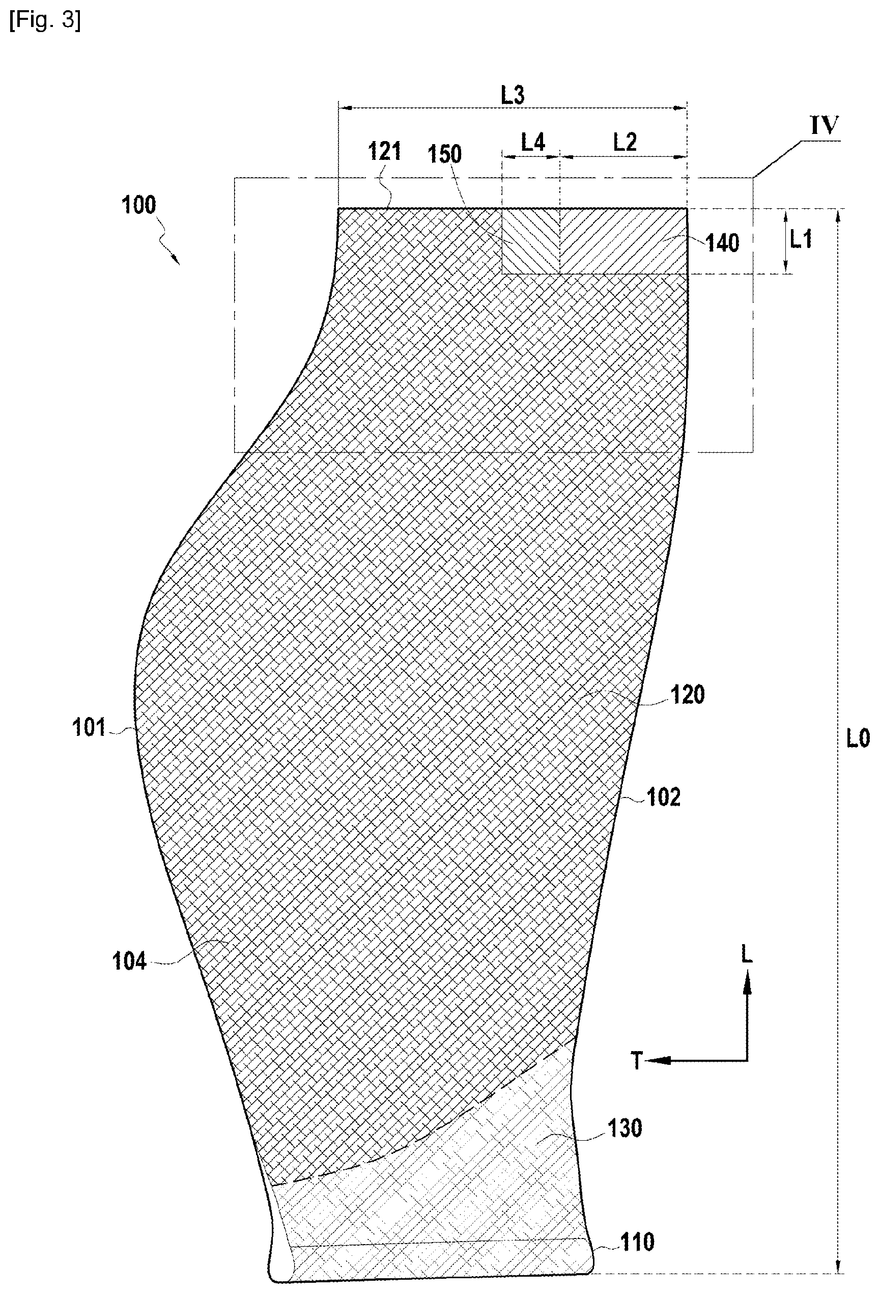 Patent US11773733 Figure 2 – Fibrous texture for turbine engine blade made of composite material