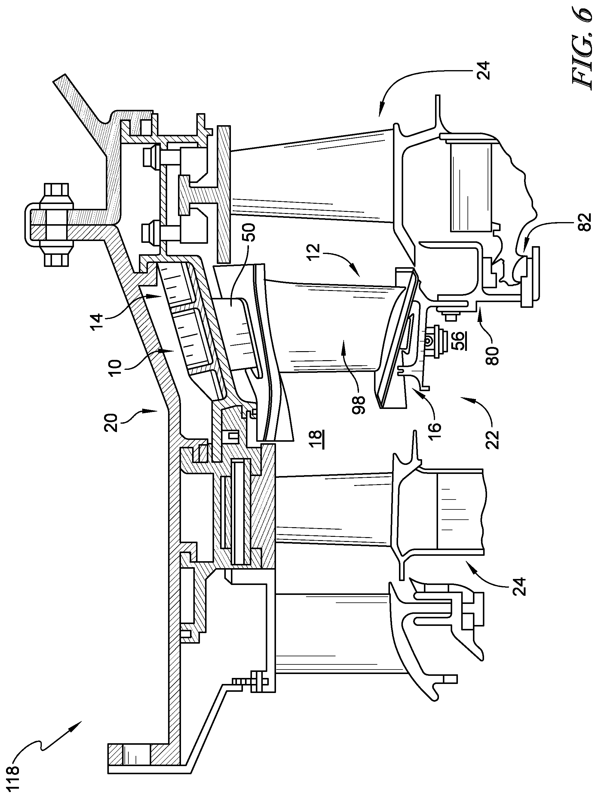 Patent US11773735 Figure 5 – Vane ring assembly with ceramic matrix composite airfoils