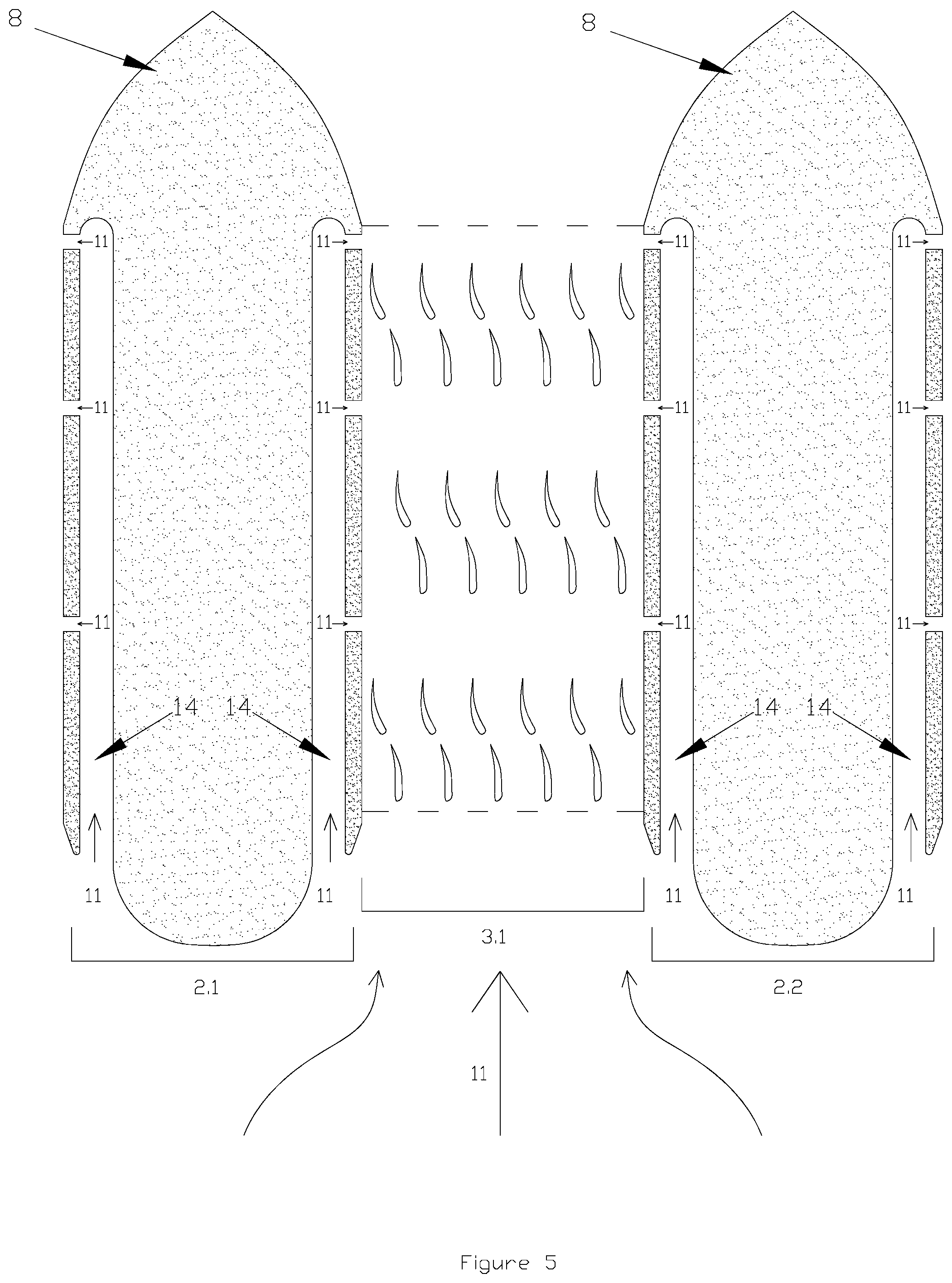 Patent US11773736 Figure 5 – Segmented augmented turbine assembly