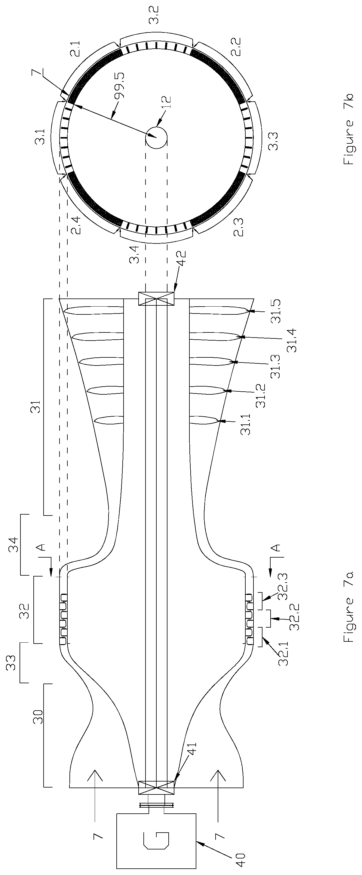 Patent US11773736 Figure 7 – Segmented augmented turbine assembly