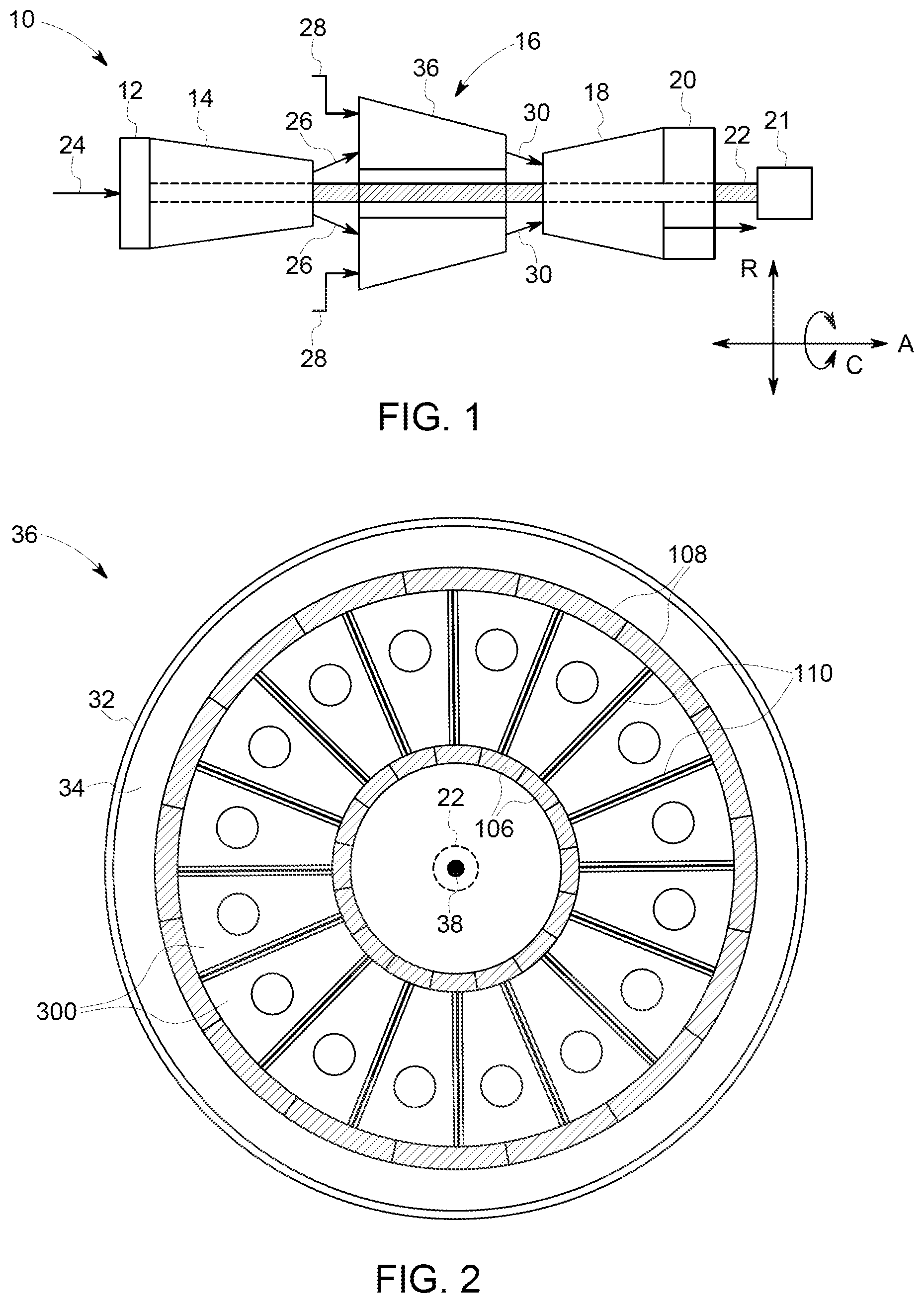 Patent US11773739 Figure 1 – Curved seal for adjacent gas turbine components