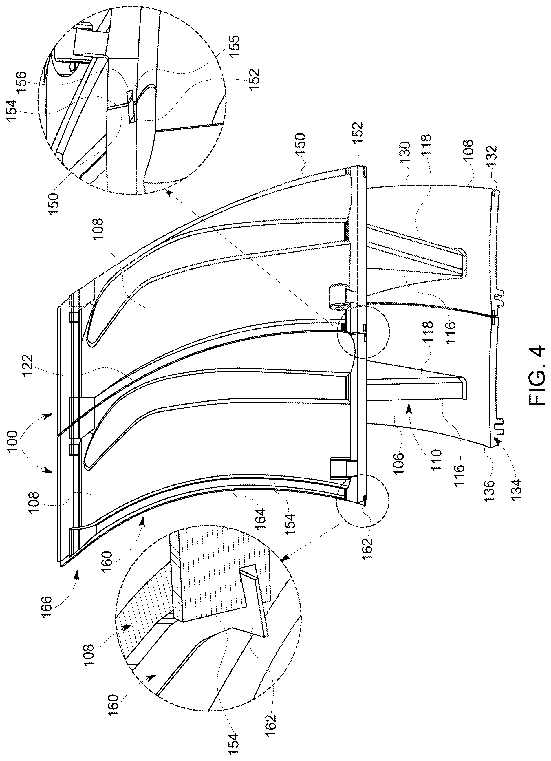 Patent US11773739 Figure 3 – Curved seal for adjacent gas turbine components