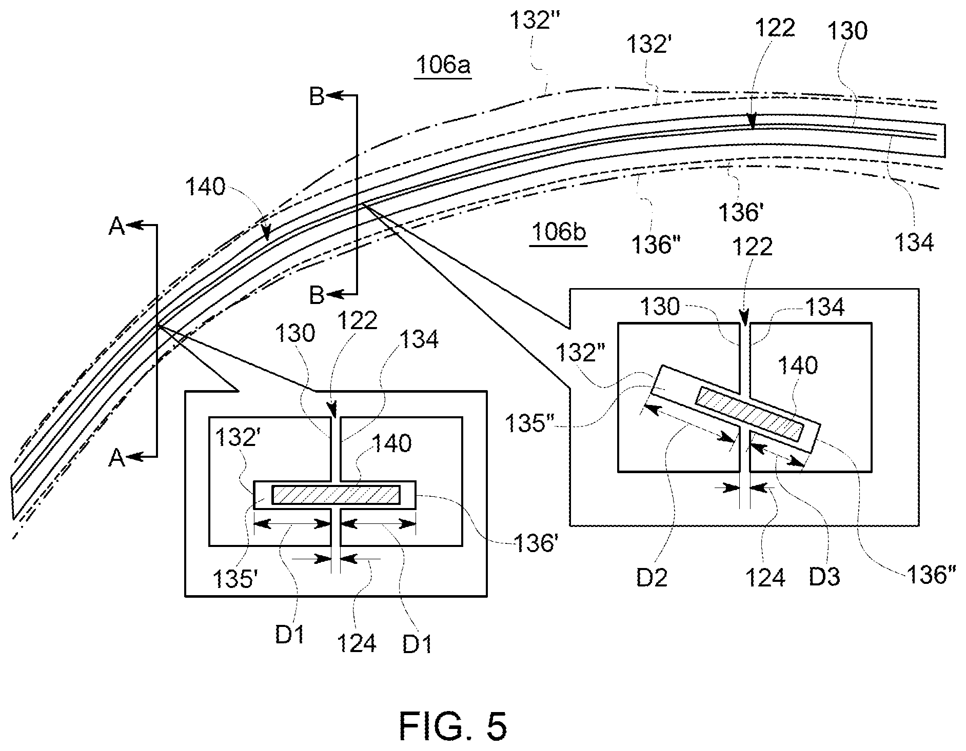 Patent US11773739 Figure 4 – Curved seal for adjacent gas turbine components