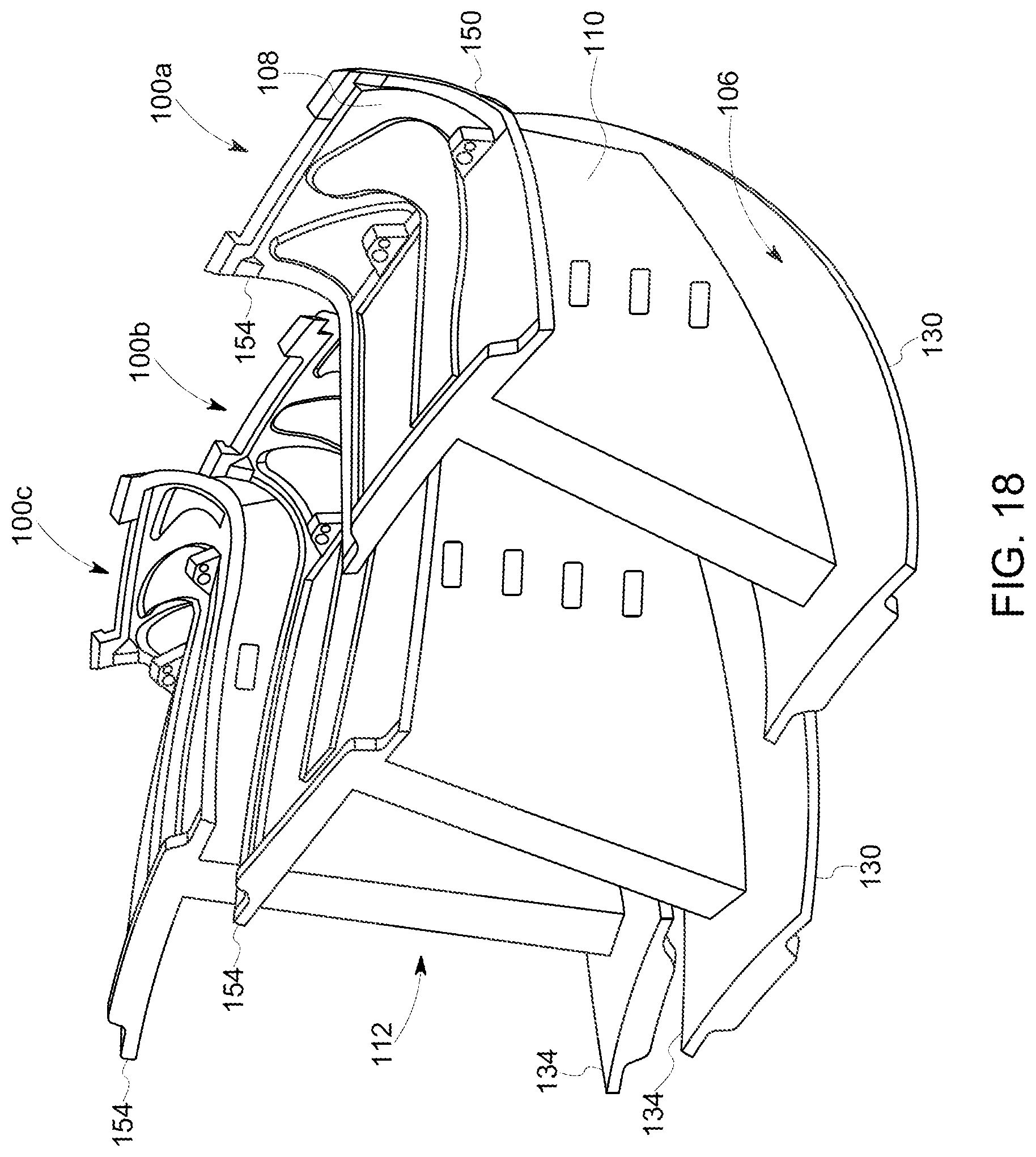 Patent US11773739 Figure 12 – Curved seal for adjacent gas turbine components
