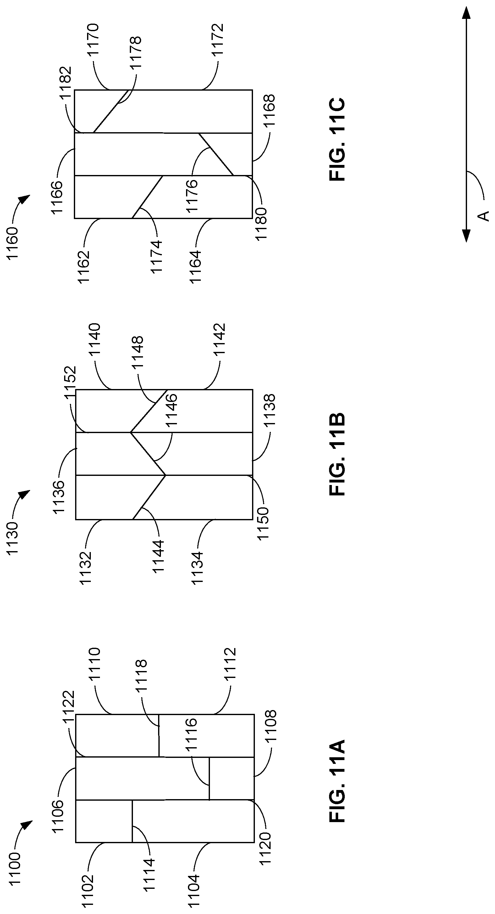 Patent US11773741 Figure 11 – Compliant shroud designs with variable stiffness