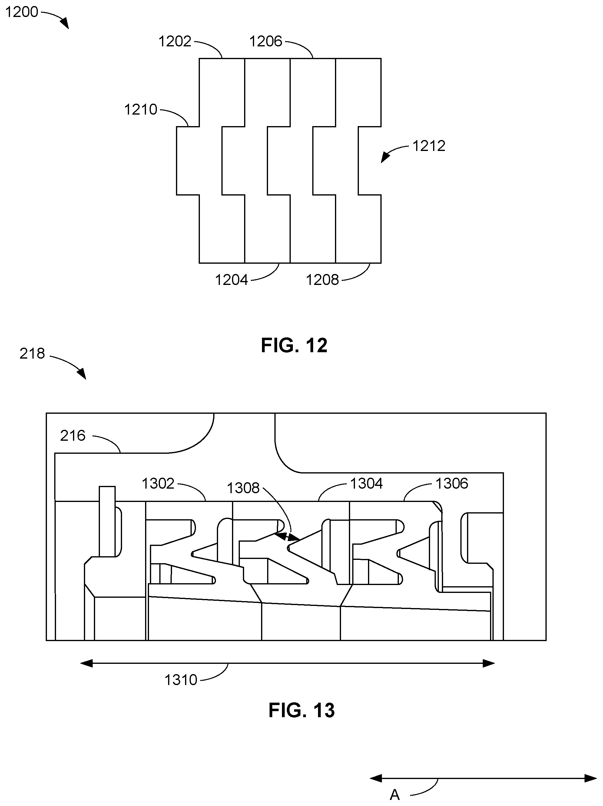 Patent US11773741 Figure 12 – Compliant shroud designs with variable stiffness