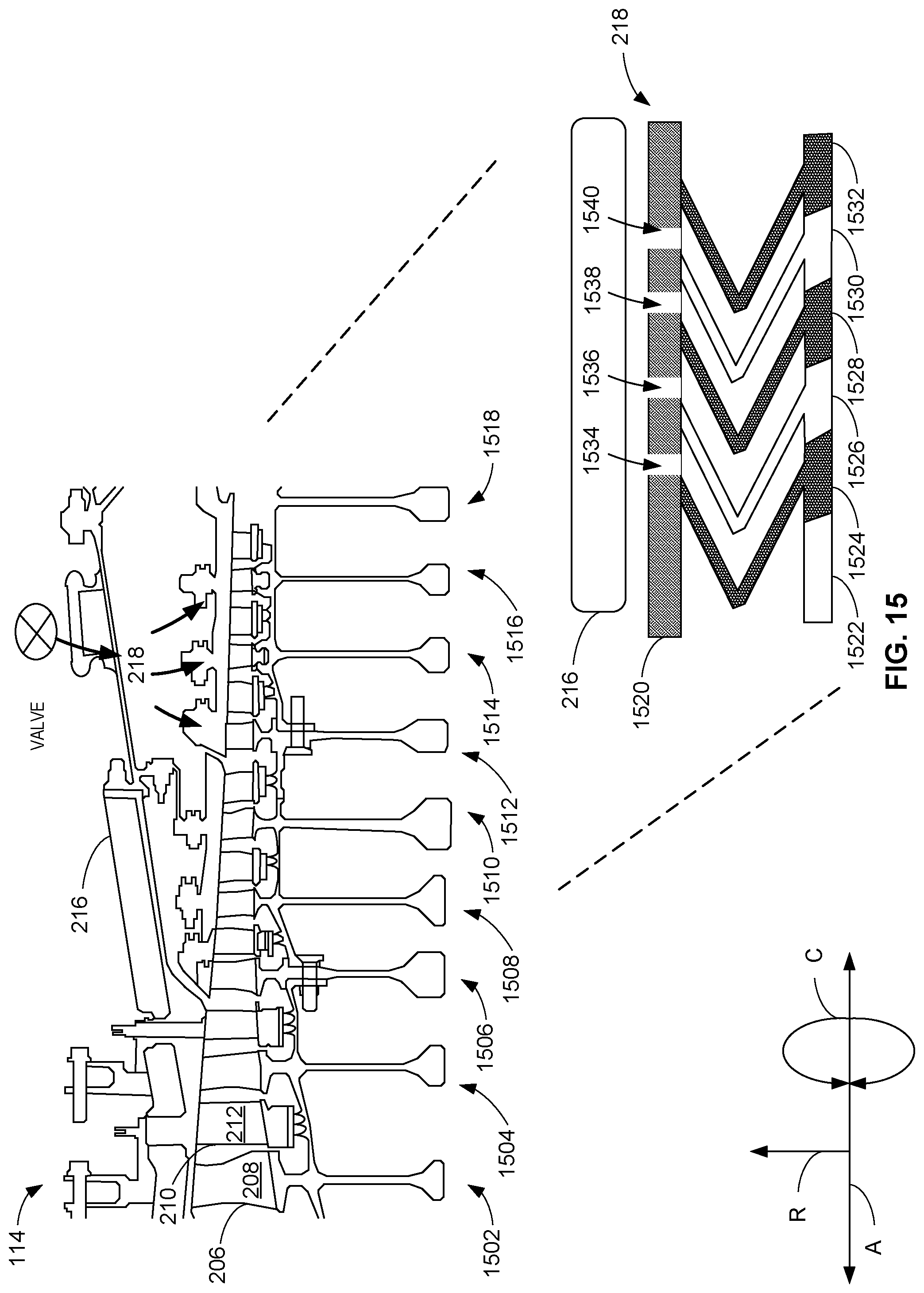 Patent US11773741 Figure 14 – Compliant shroud designs with variable stiffness
