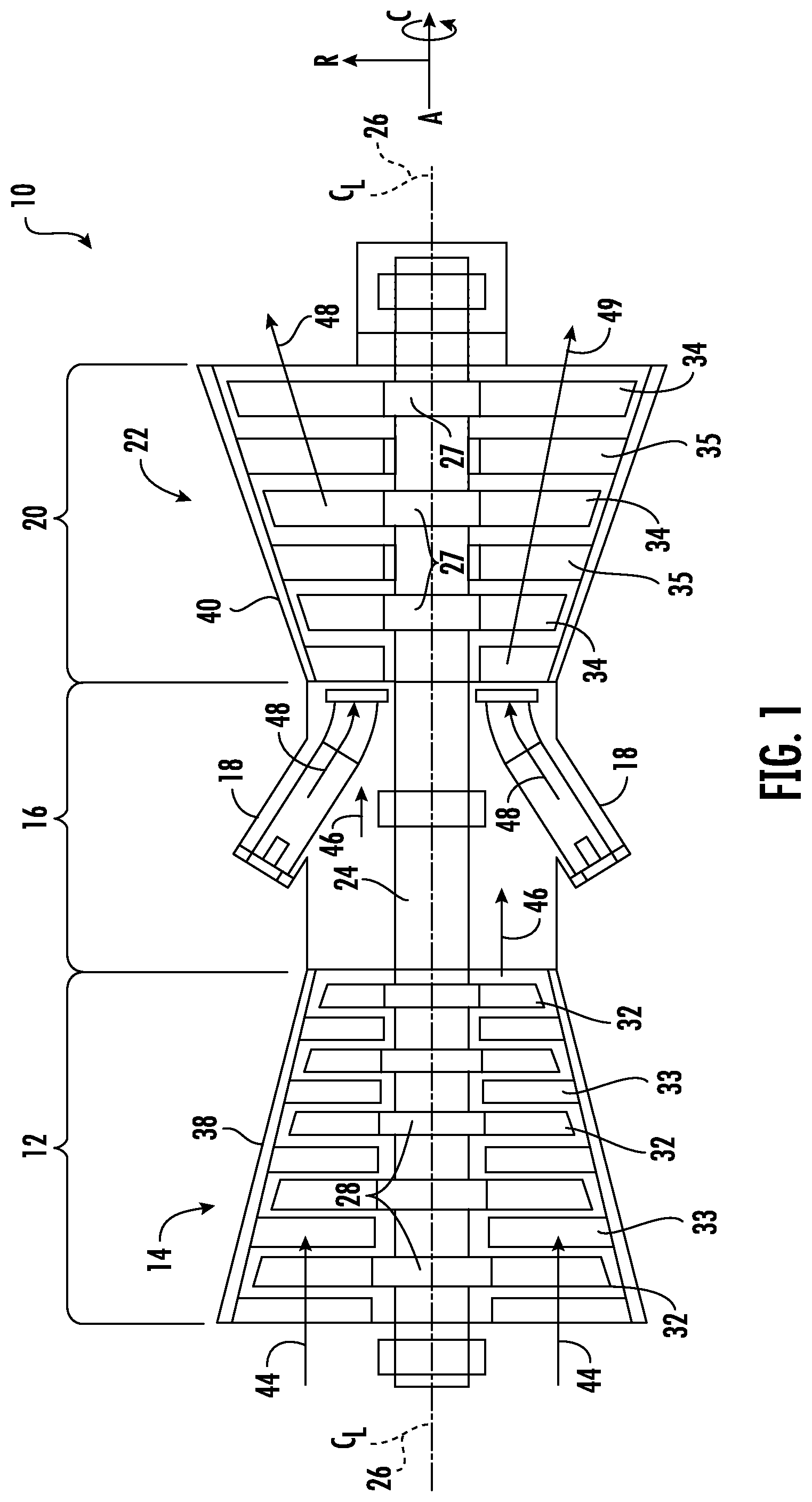 Patent US11773752 Figure 1 – T-fairing installation tooling assembly
