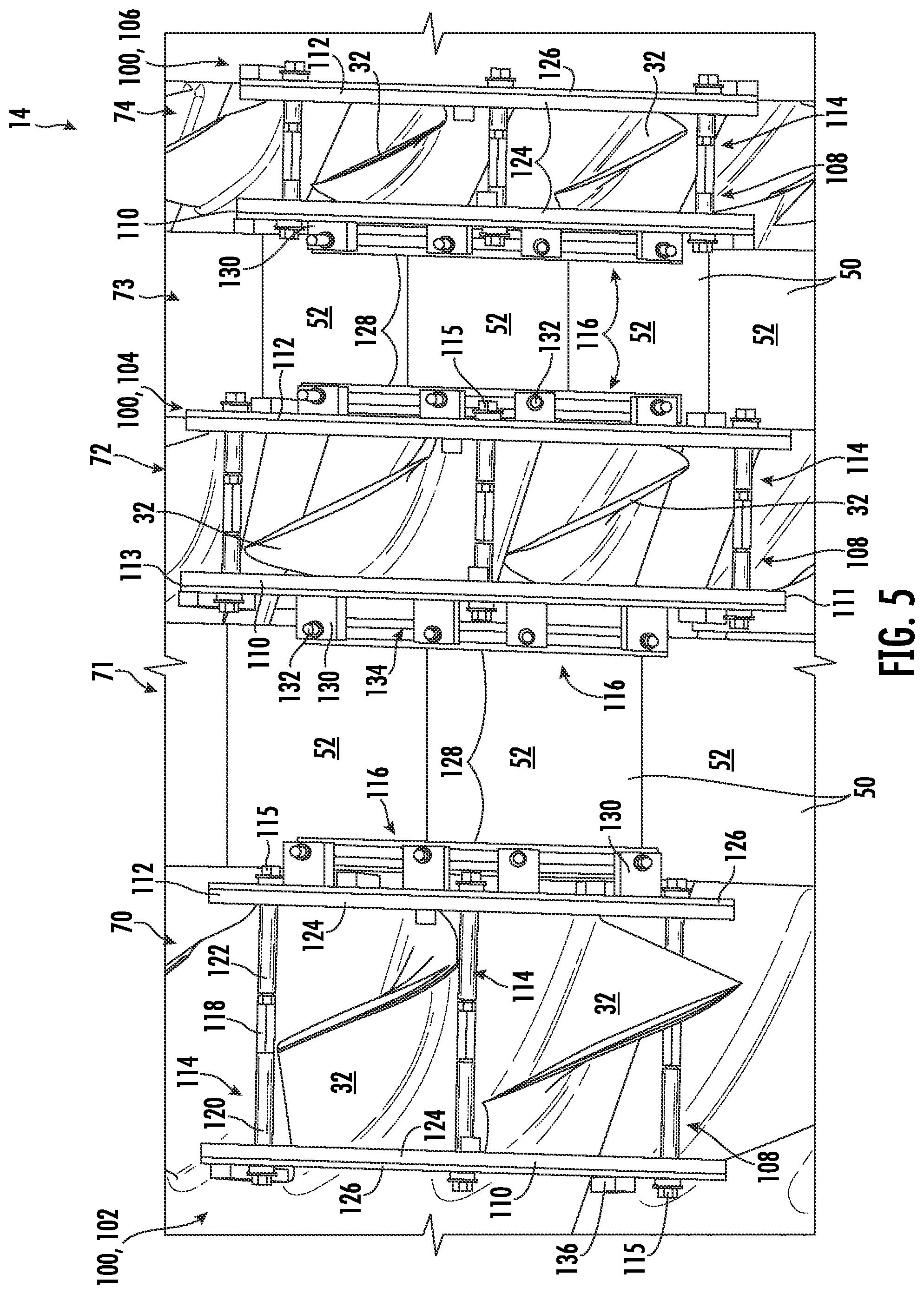 Patent US11773752 Figure 5 – T-fairing installation tooling assembly