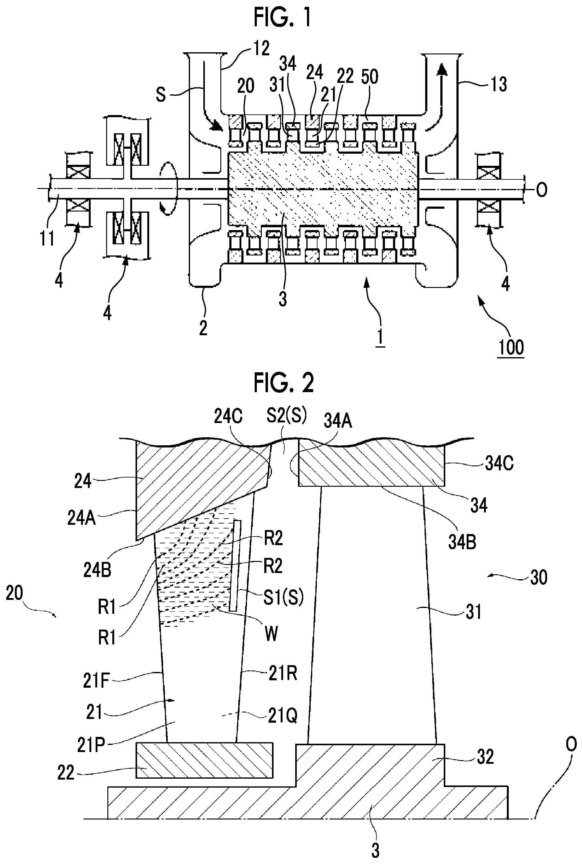 Patent US11773753 — Turbine stator vane, turbine stator vane assembly, and steam turbine — Figure 1