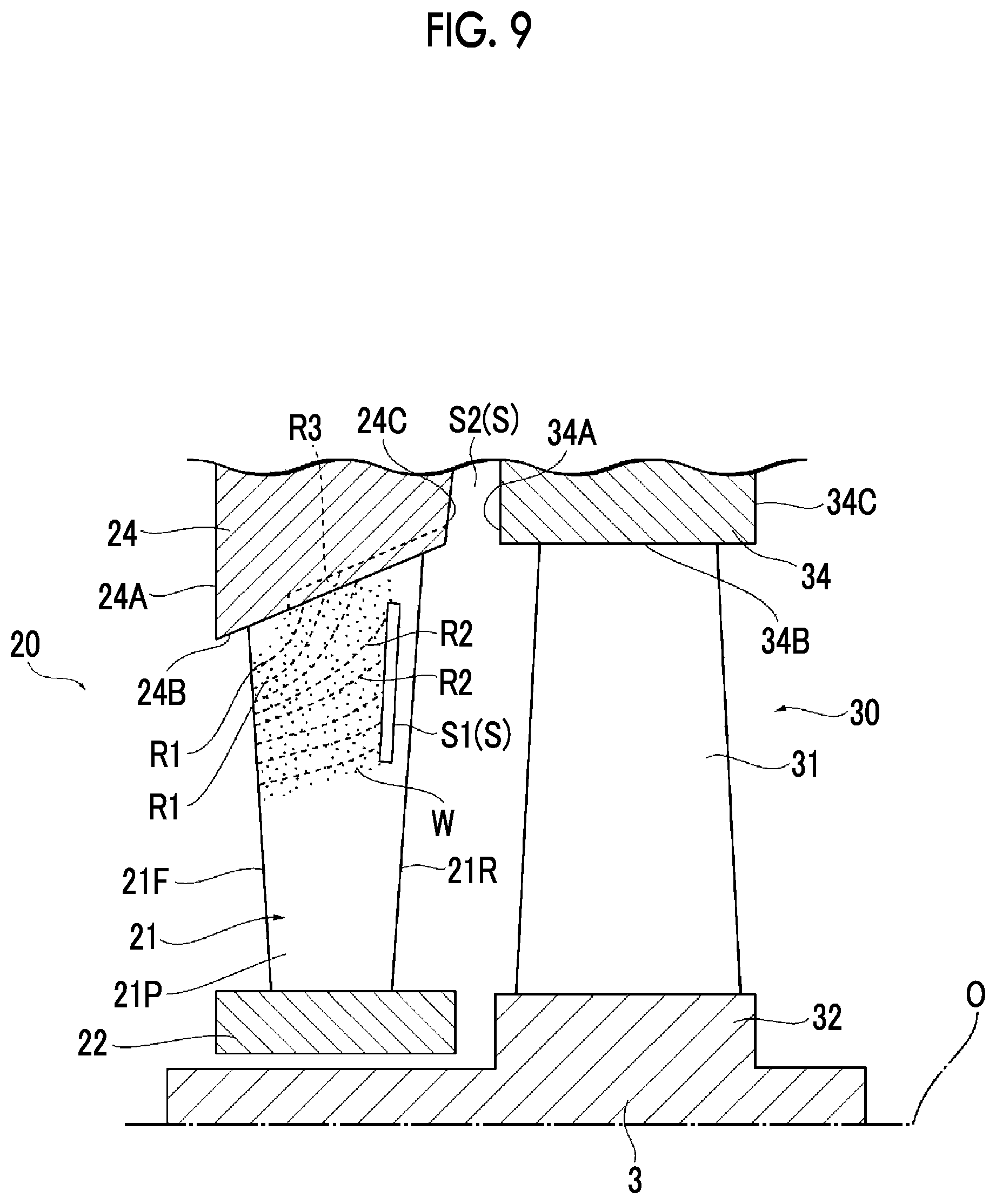Patent US11773753 Figure 5 – Turbine stator vane, turbine stator vane assembly, and steam turbine