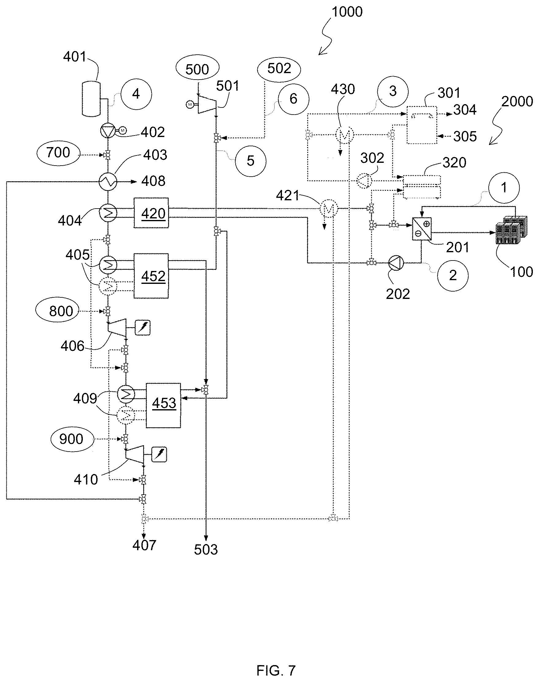 Patent US11773754 Figure 7 – Cryogenic energy system for cooling and powering an indoor environment