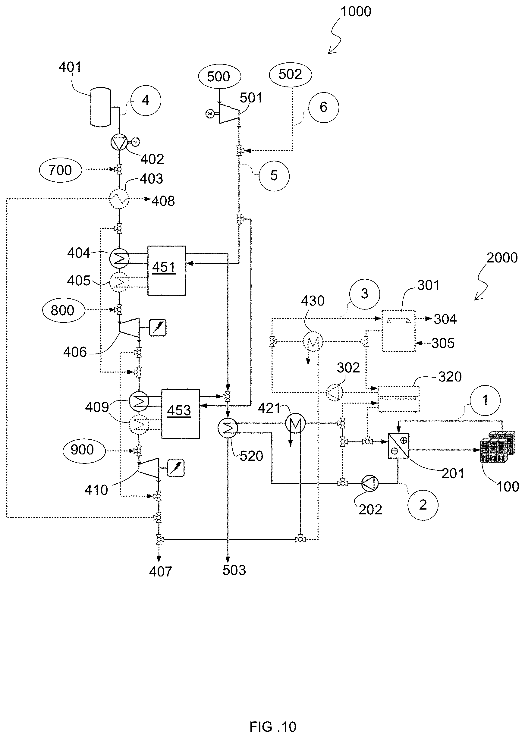 Patent US11773754 Figure 10 – Cryogenic energy system for cooling and powering an indoor environment