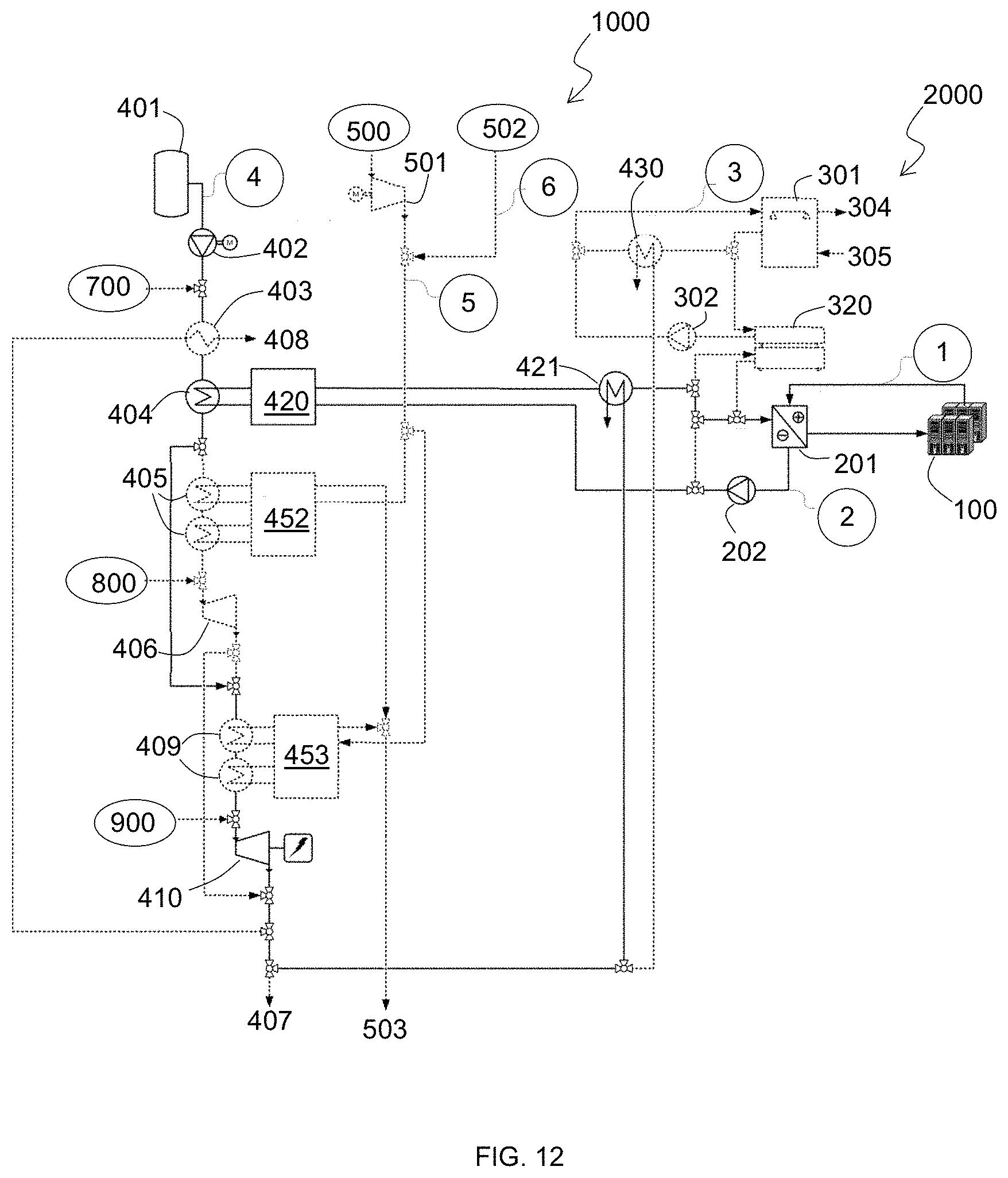 Patent US11773754 Figure 12 – Cryogenic energy system for cooling and powering an indoor environment