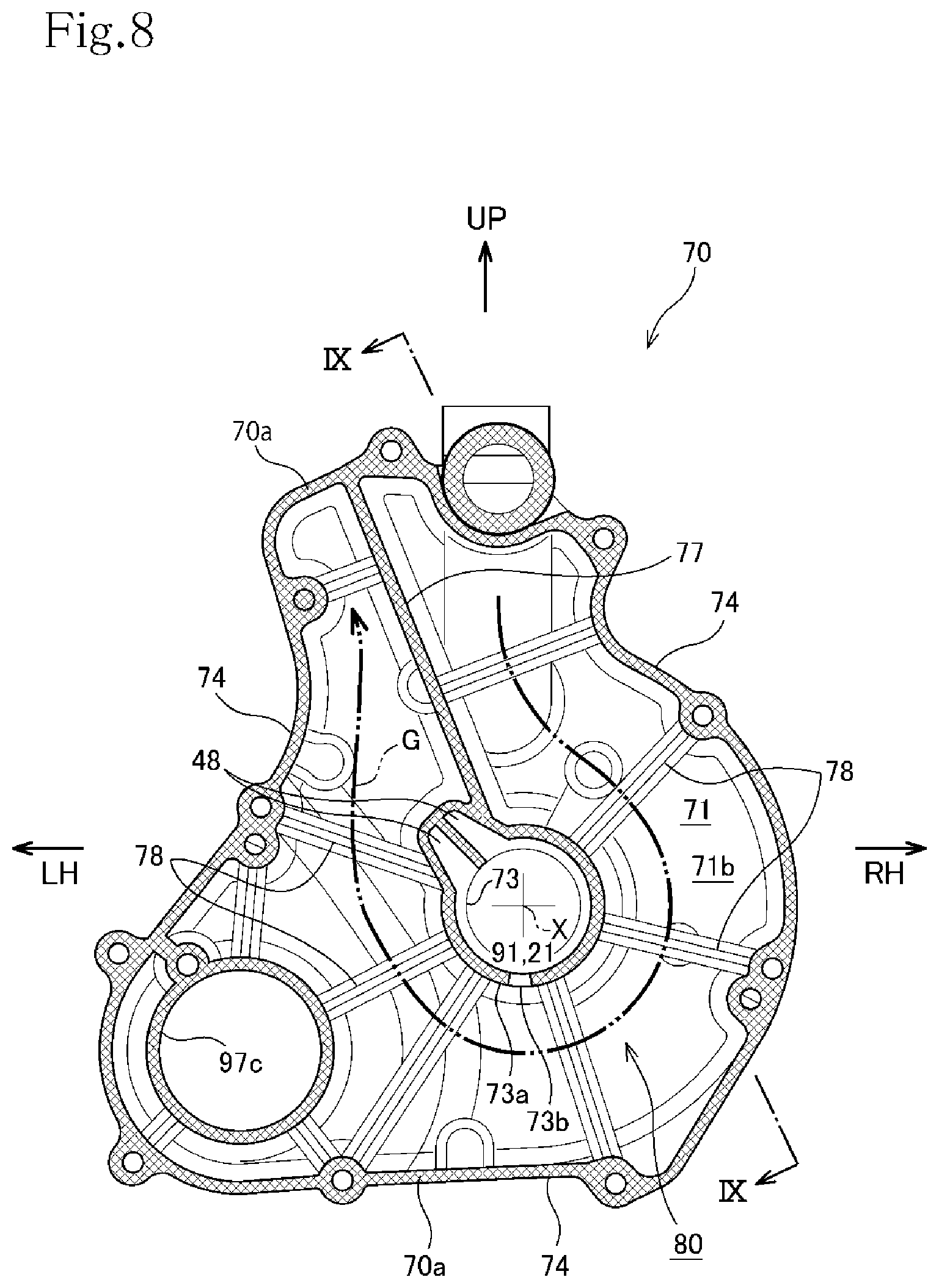 Patent US11773759 Figure 8 – Oil passageway structure for internal combustion engines