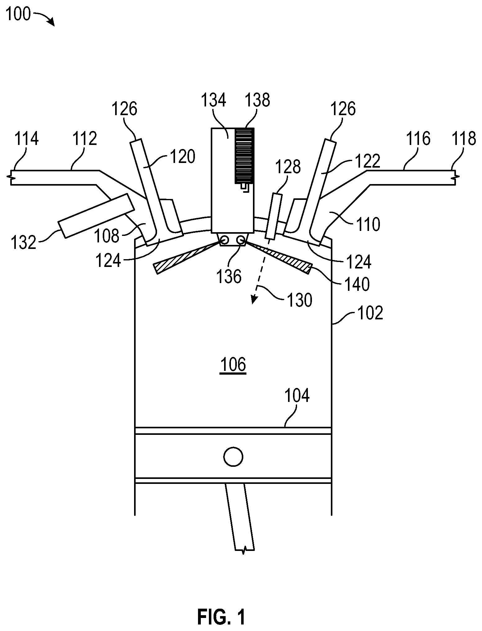 Patent US11773764 Figure 1 – Purge device for passive or active prechambers