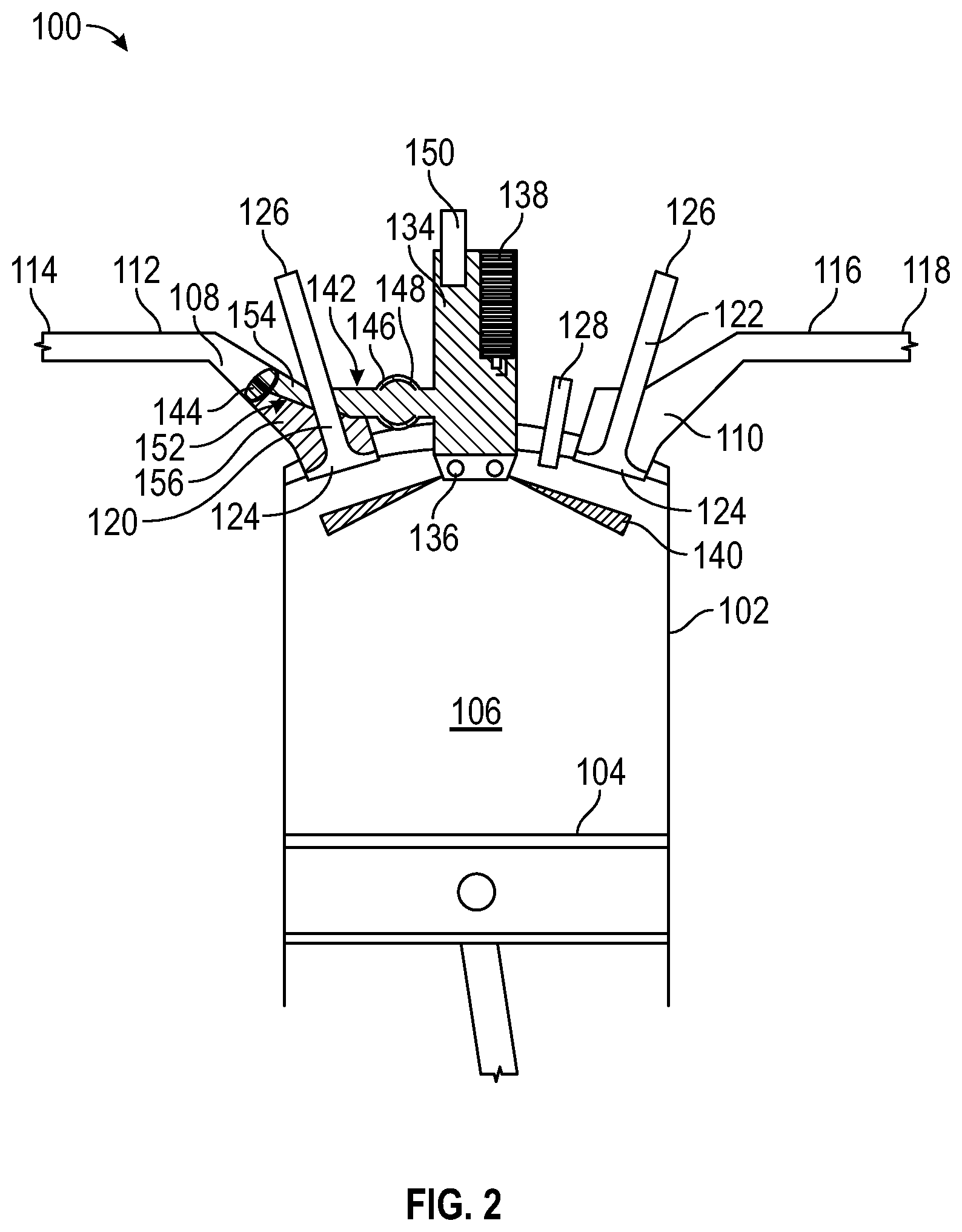 Patent US11773764 Figure 2 – Purge device for passive or active prechambers