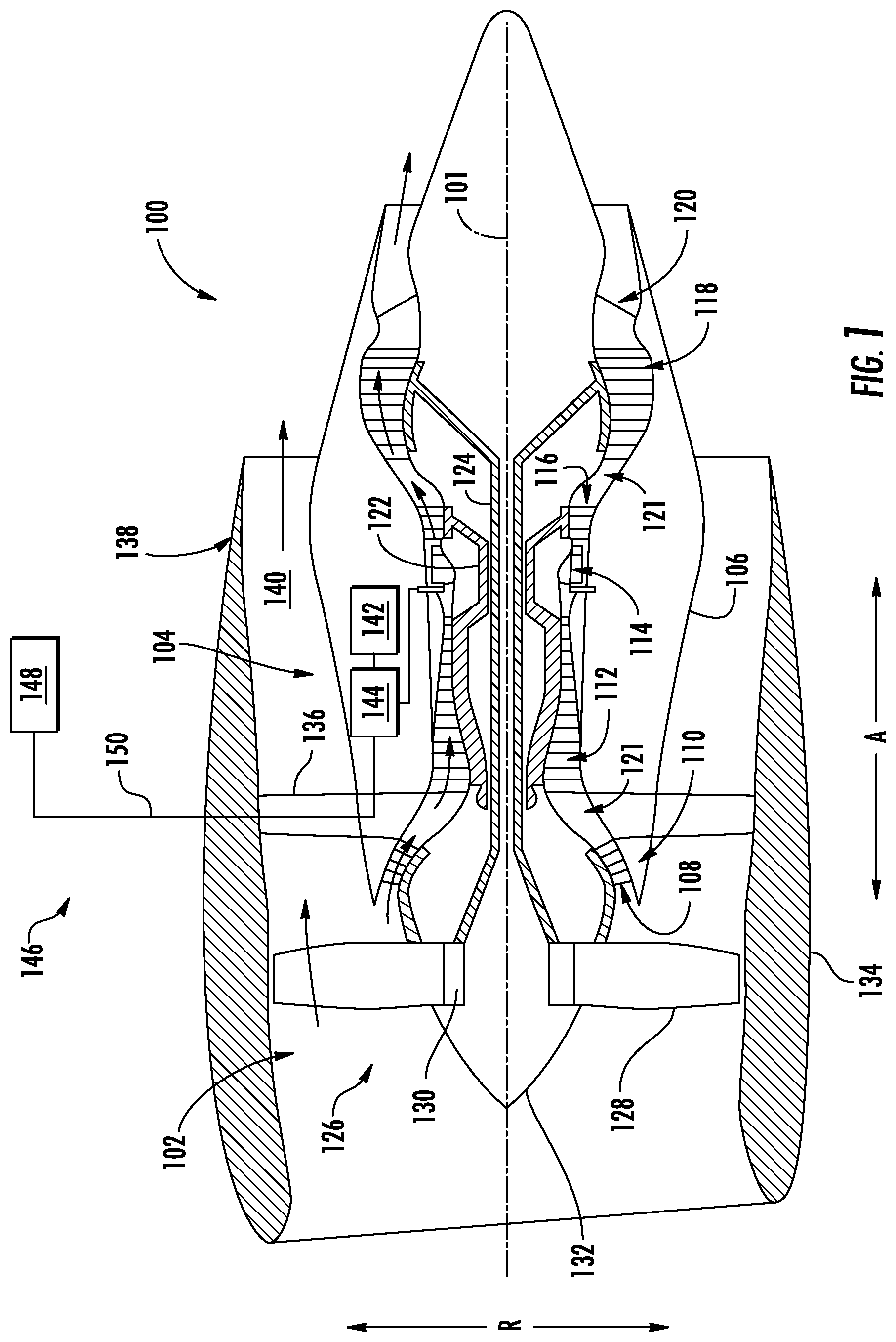 Patent US11773776 Figure 1 – Fuel oxygen reduction unit for prescribed operating conditions