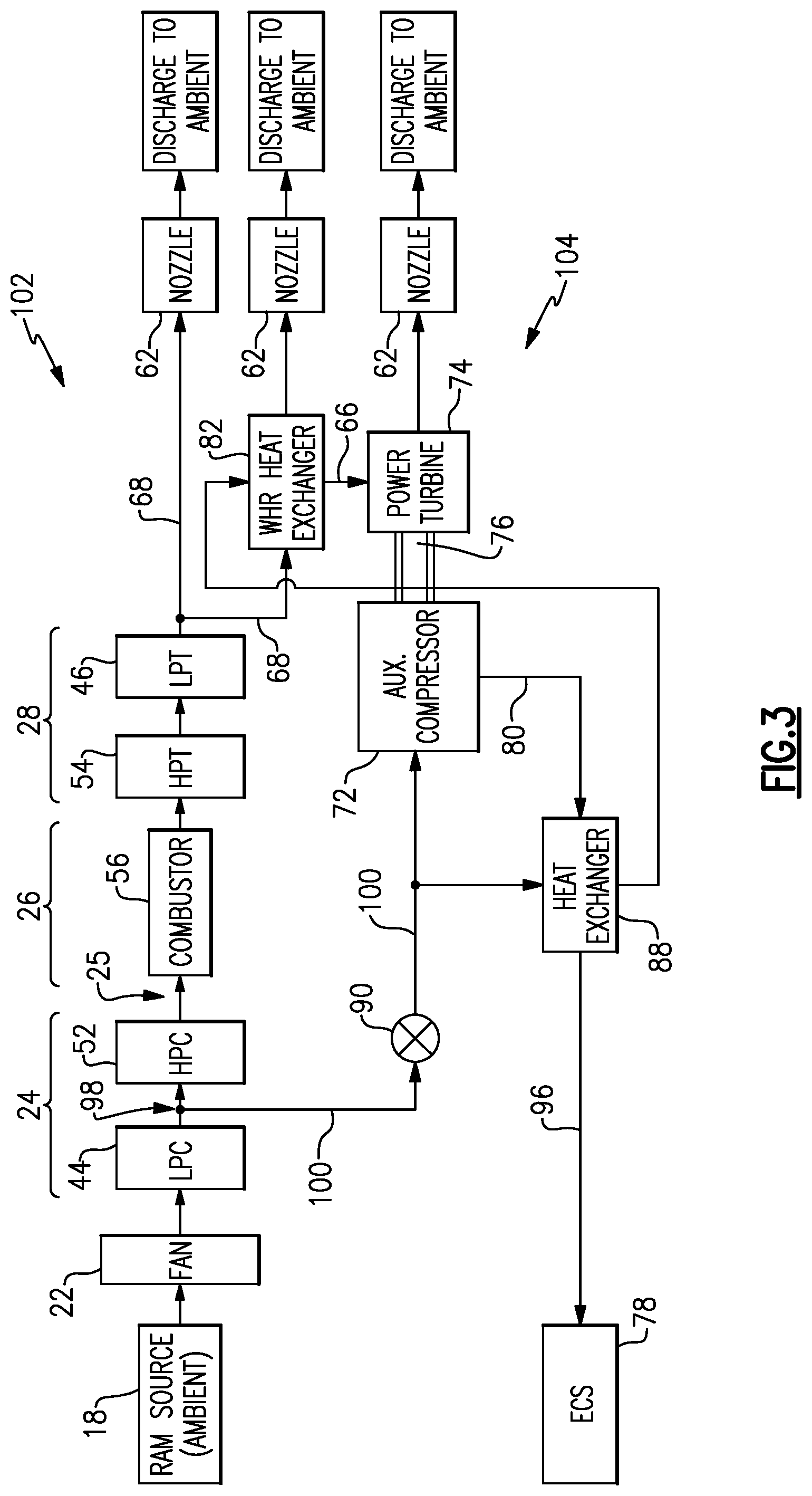 Patent US11773778 Figure 3 – Air bottoming cycle air cycle system source