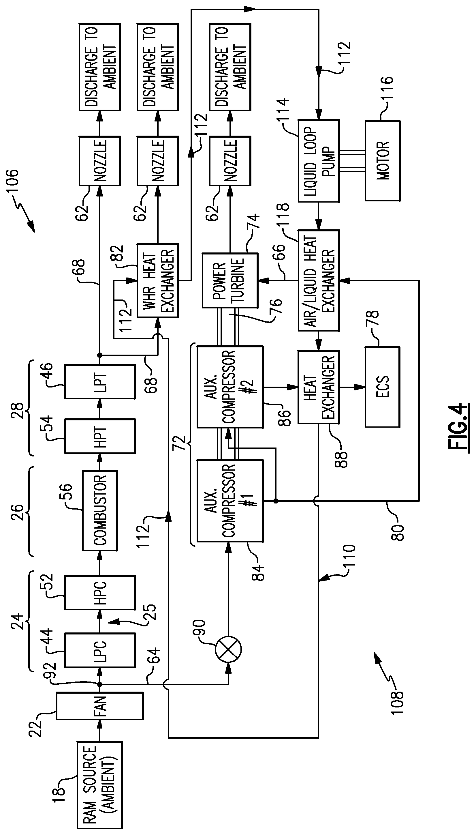 Patent US11773778 Figure 4 – Air bottoming cycle air cycle system source