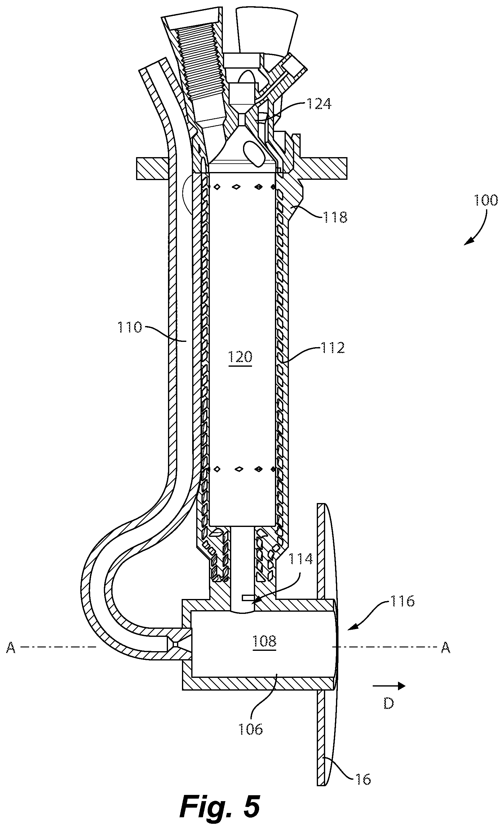 Patent US11773784 Figure 5 – Fuel injectors with torch ignitors
