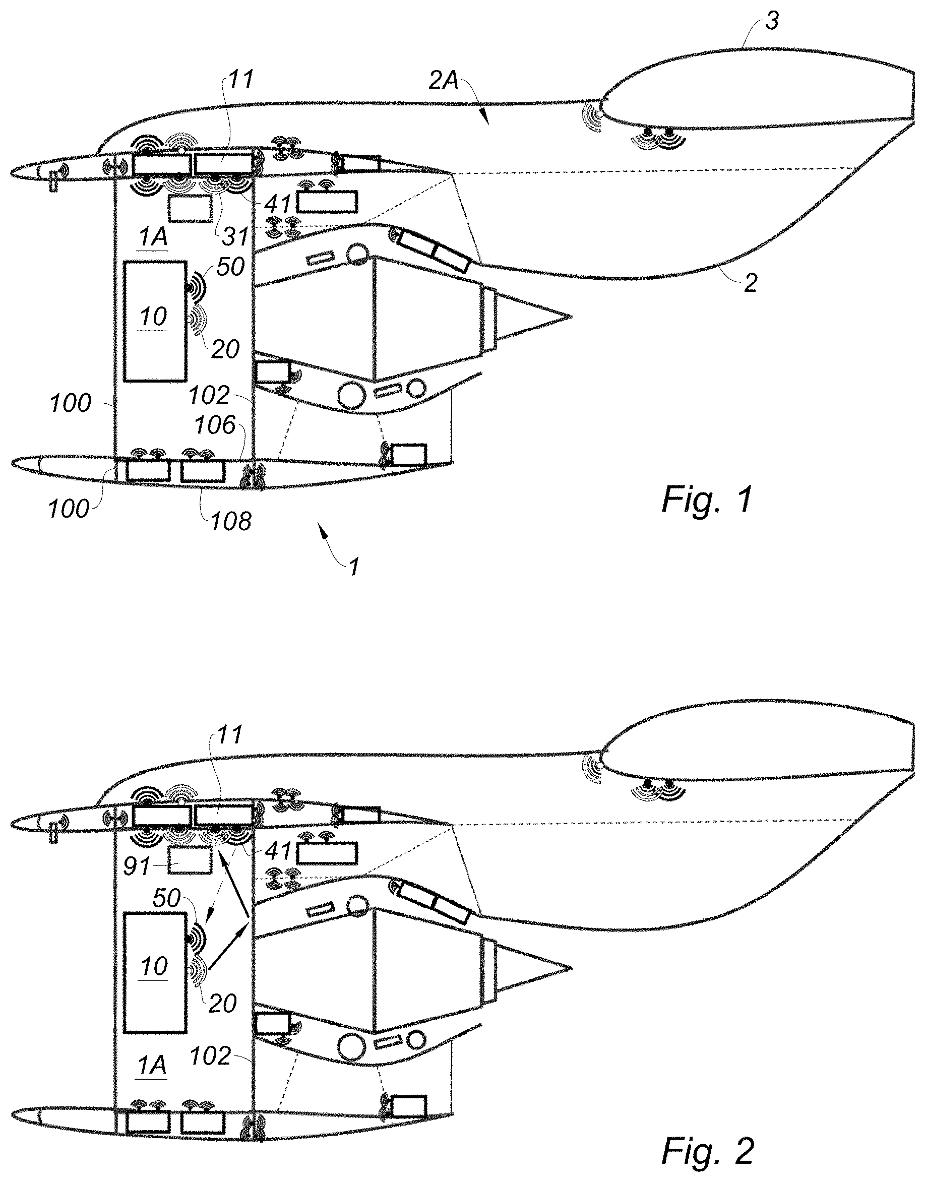 Patent US11773788 Figure 1 – Device and method for data communication in an aircraft subassembly