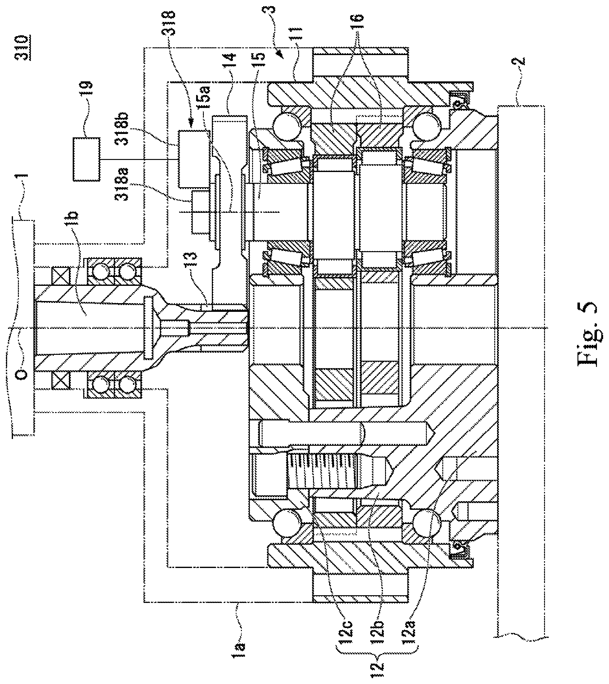 Patent US11773797 Figure 6 – Status monitoring device for speed reducer, and speed reducing device