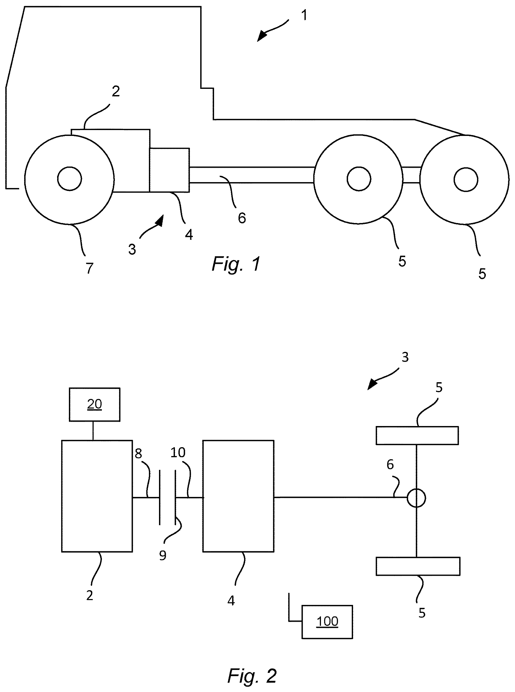 Patent US11773799 Figure 1 – Control device and method for starting a combustion engine during free-wheeling a vehicle with such device, computer program for executing the method and computer readable medium containing the program