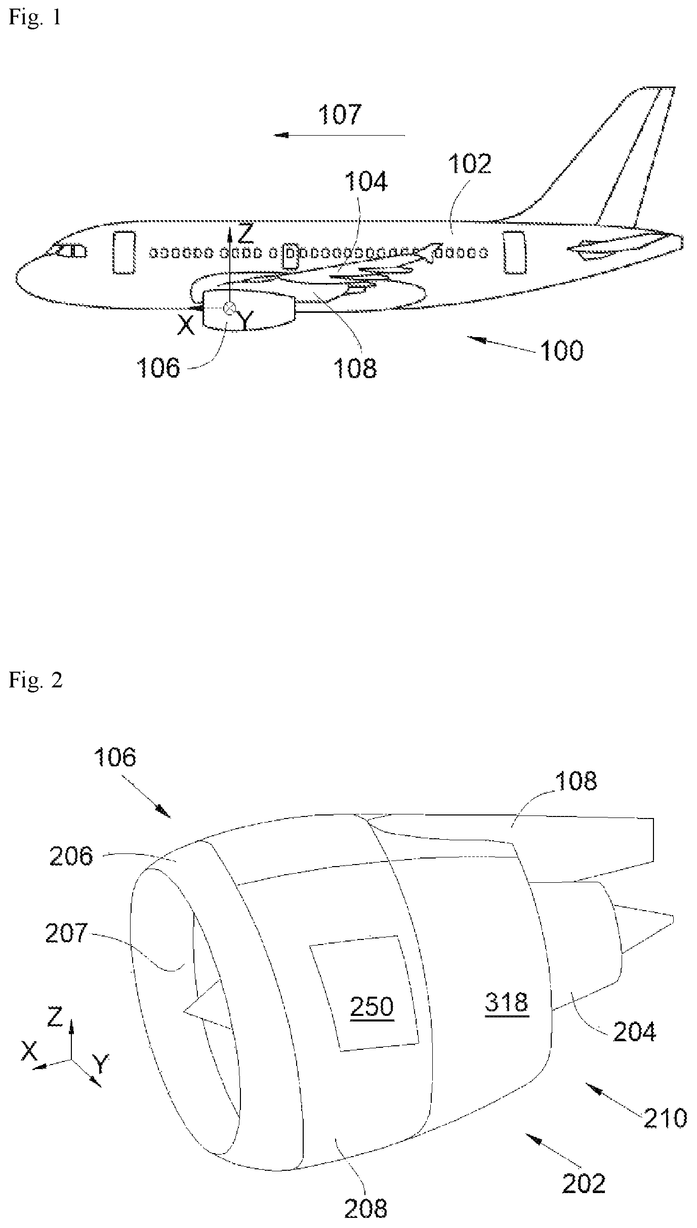Patent US11773806 Figure 1 – Assembly for an aircraft propulsion system comprising a hinged structure supporting the fan cowl and the thrust reverser