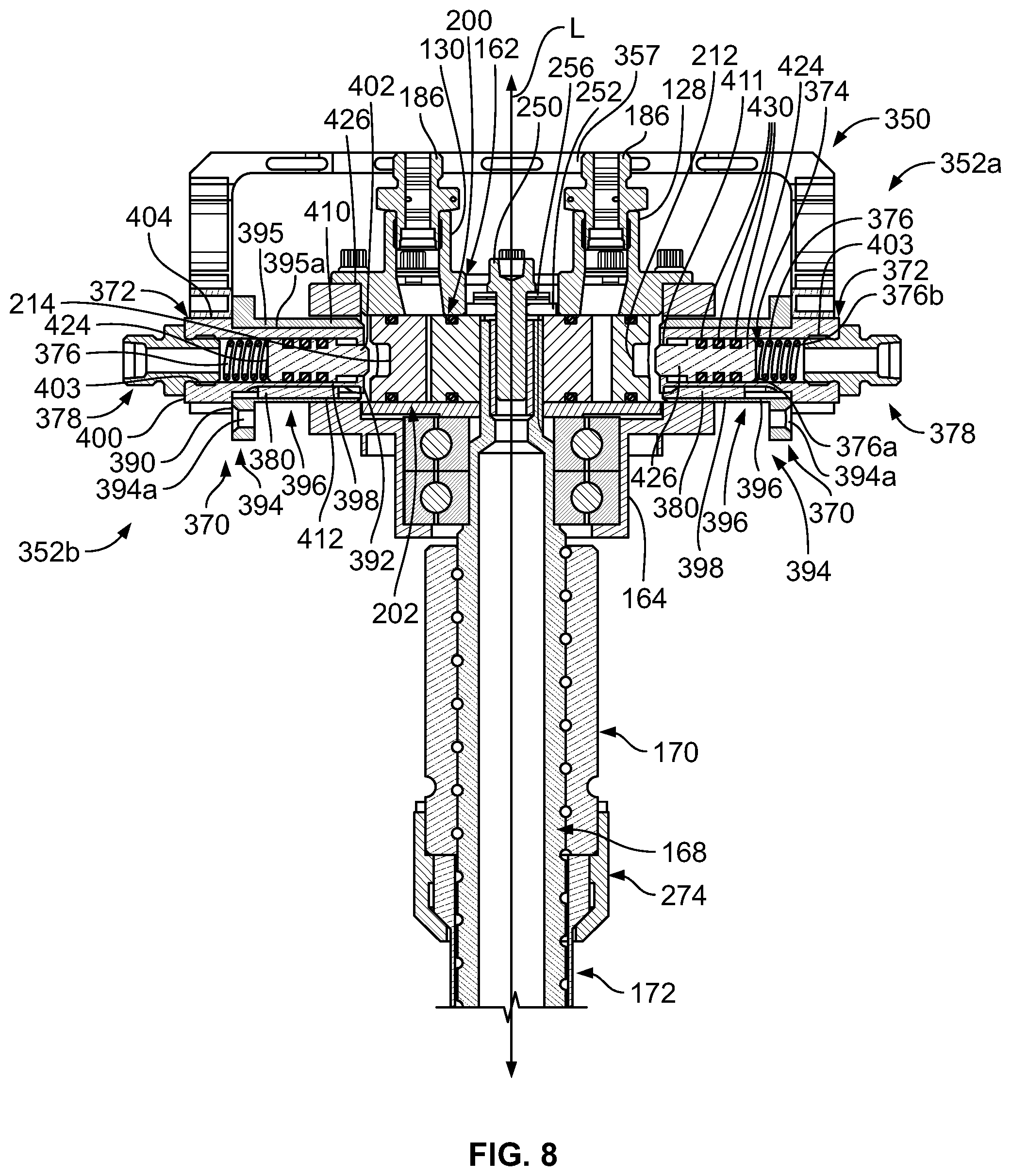 Patent US11773807 Figure 8 – Actuator systems for thrust reverser
